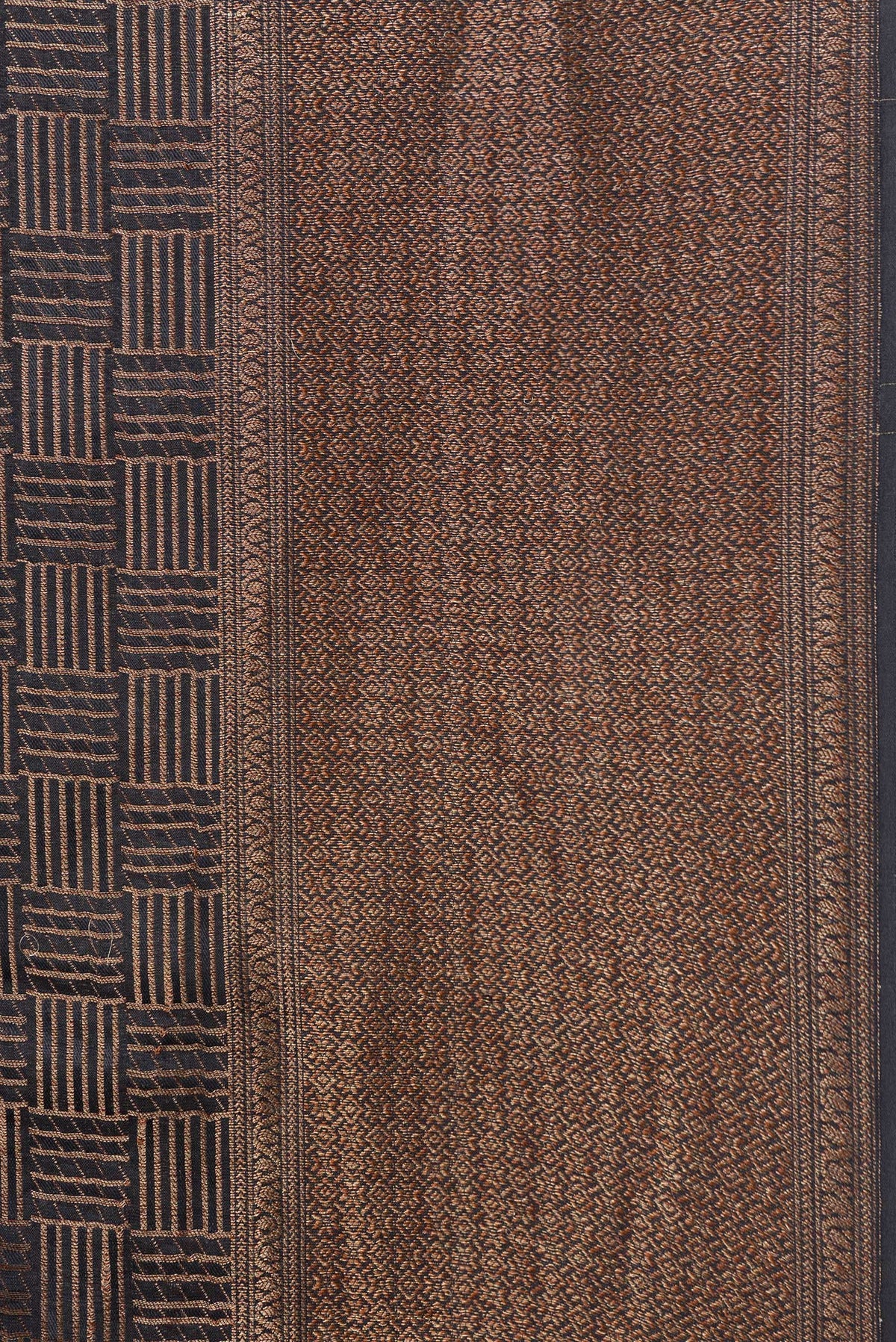 Border image of Black Dual Tone Tussar Silk Saree with Zari Brocade on the body and Zari Border. 