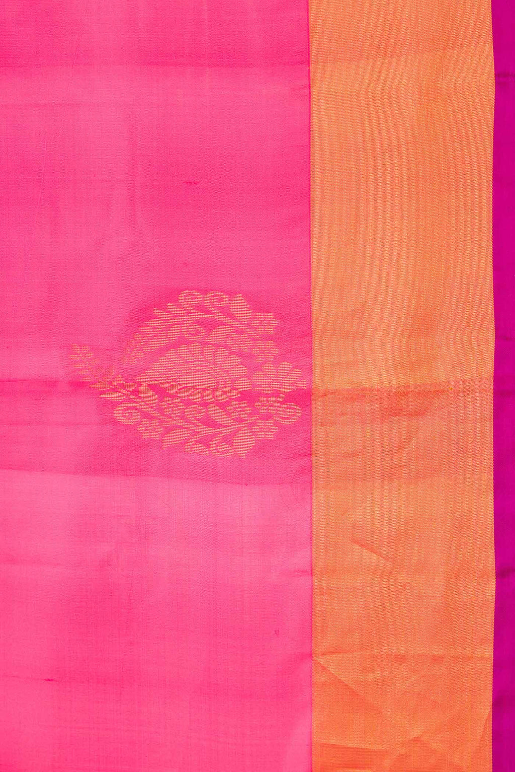 Border image of Pink Dual Tone Soft Silk Saree with Zari Butta on the body and Zari Border