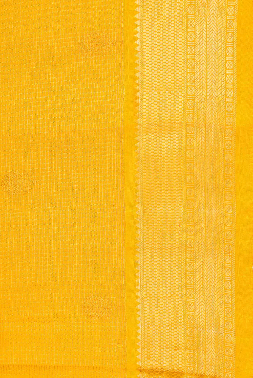 Border image of Yellow Dual Tone Kanchipuram Silk Saree with Zari Butta on the body and Zari Border