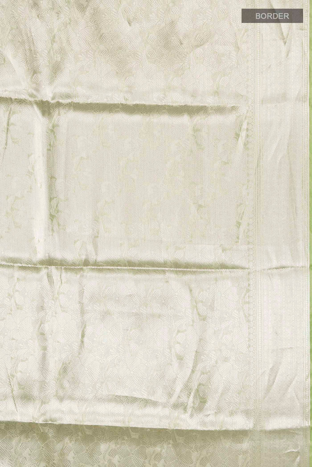 Border image of Green Tissue Silk Saree with Zari Brocade on the body and Zari Border