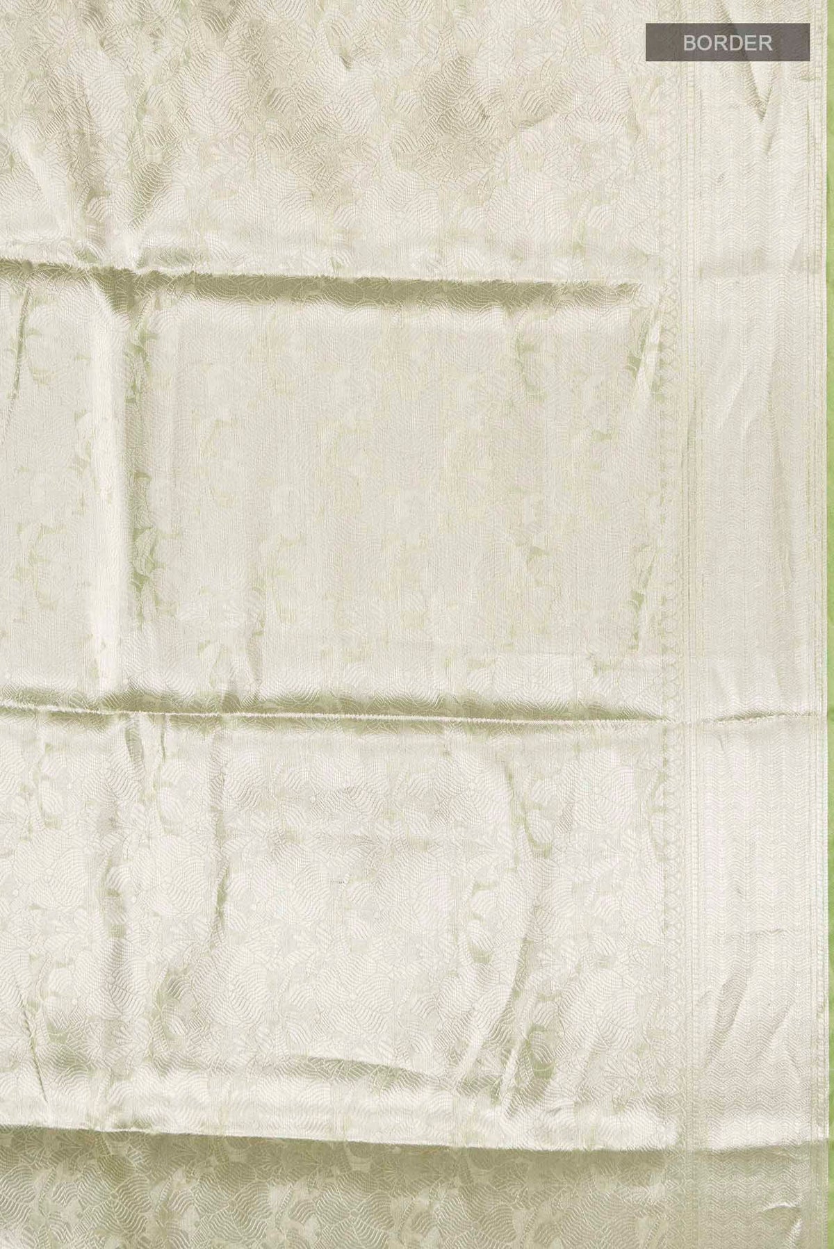 Border image of Green Tissue Silk Saree with Zari Brocade on the body and Zari Border