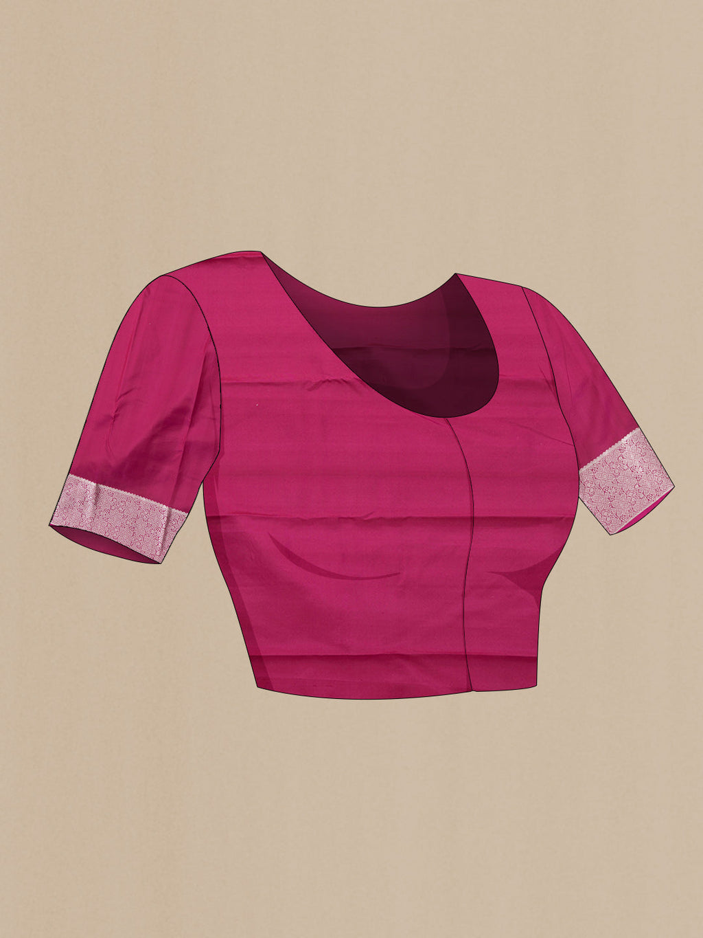 Close up image of the blouse of Brown Dual Tone Kanchipuram Silk Saree with Zari Butta on the body and Zari Border. 