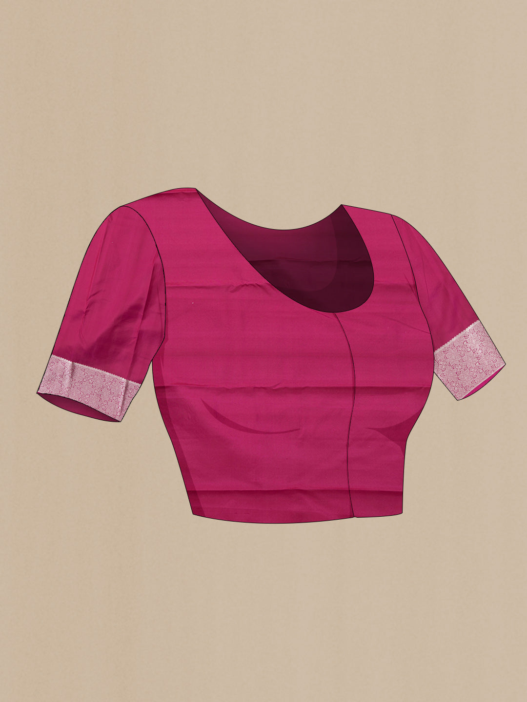 Close up image of the blouse of Brown Dual Tone Kanchipuram Silk Saree with Zari Butta on the body and Zari Border. 