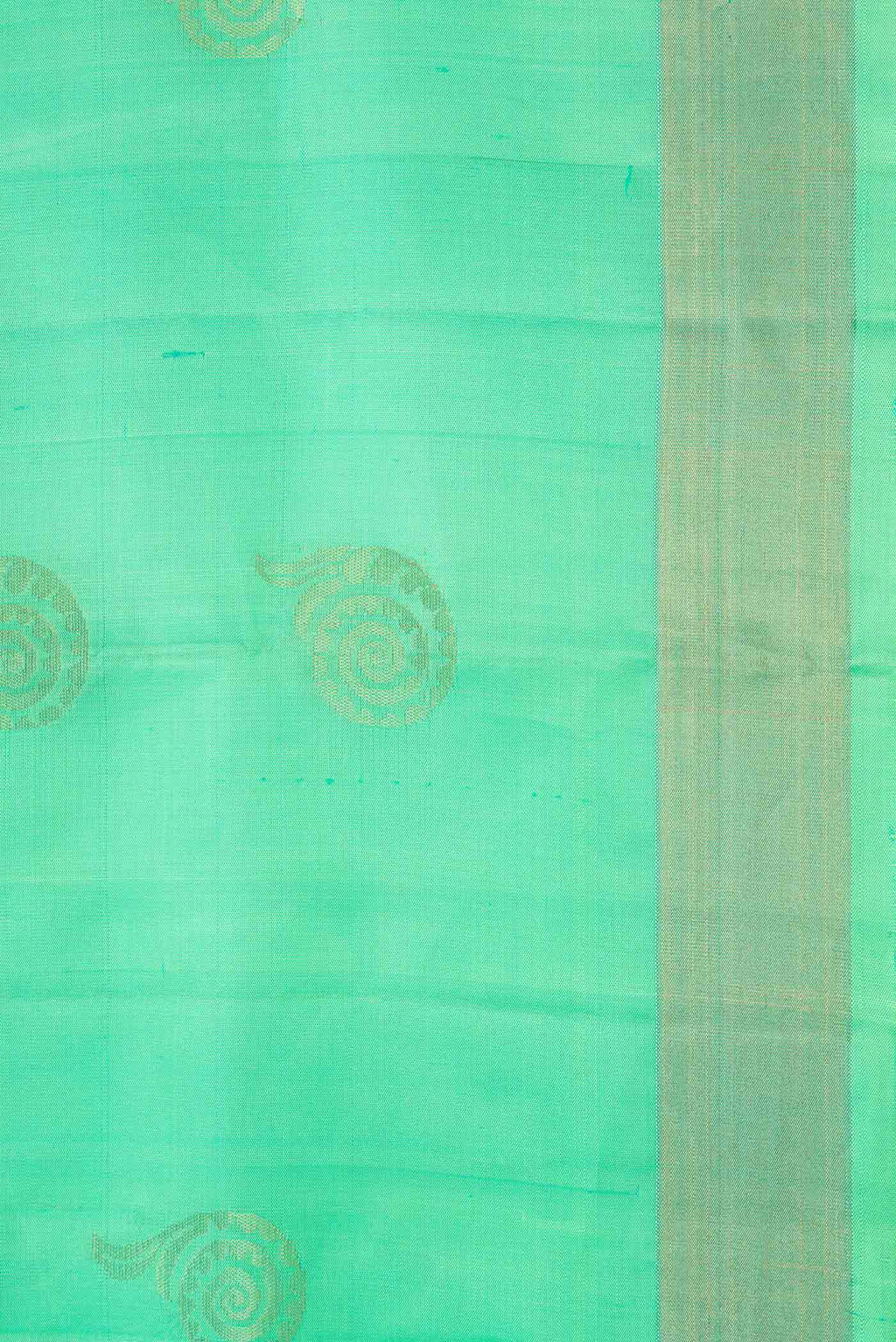 Border image of Light Green Dual Tone Soft Silk Saree with Zari Butta on the body and Zari Border