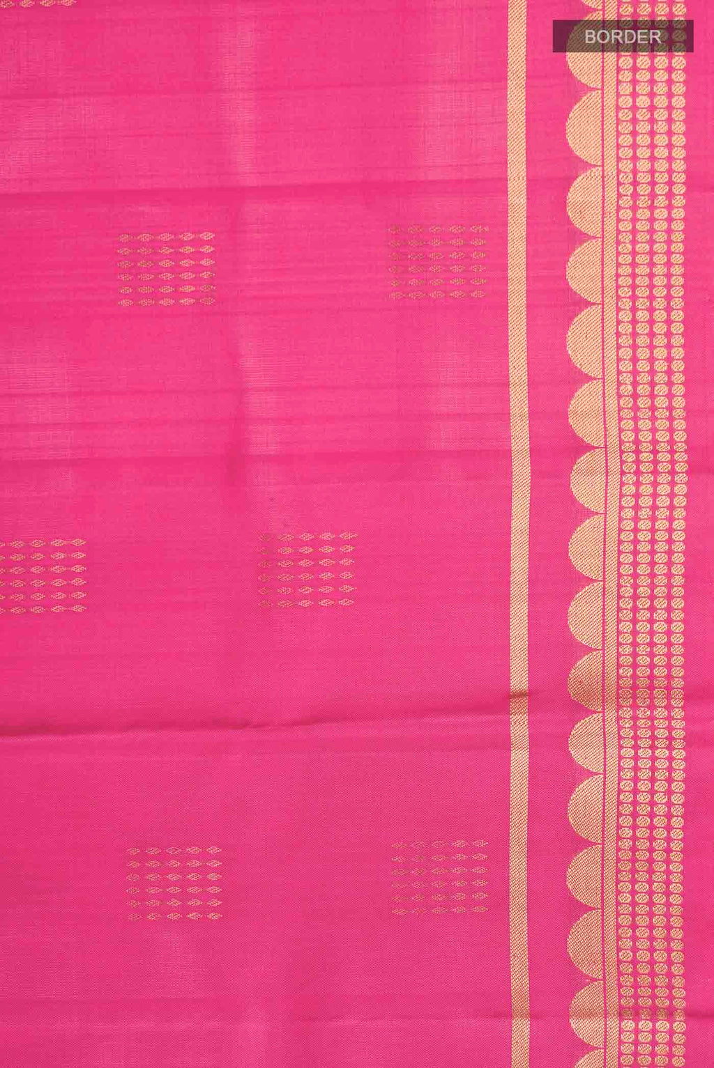 Border image of Pink Soft Silk Saree with Zari Butta on the body and Zari Border