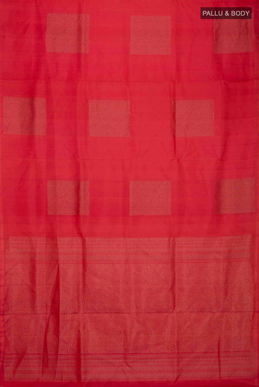 Flat view of Pink Soft Silk Saree with Zari Butta on the body and Without Border