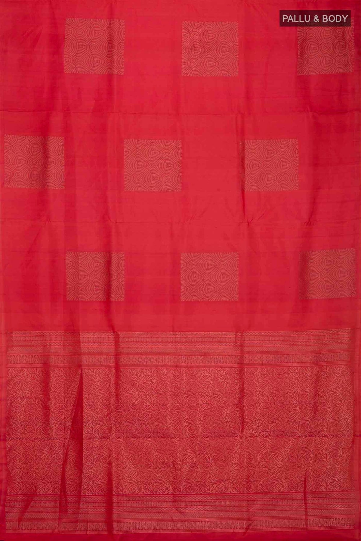 Flat view of Pink Soft Silk Saree with Zari Butta on the body and Without Border