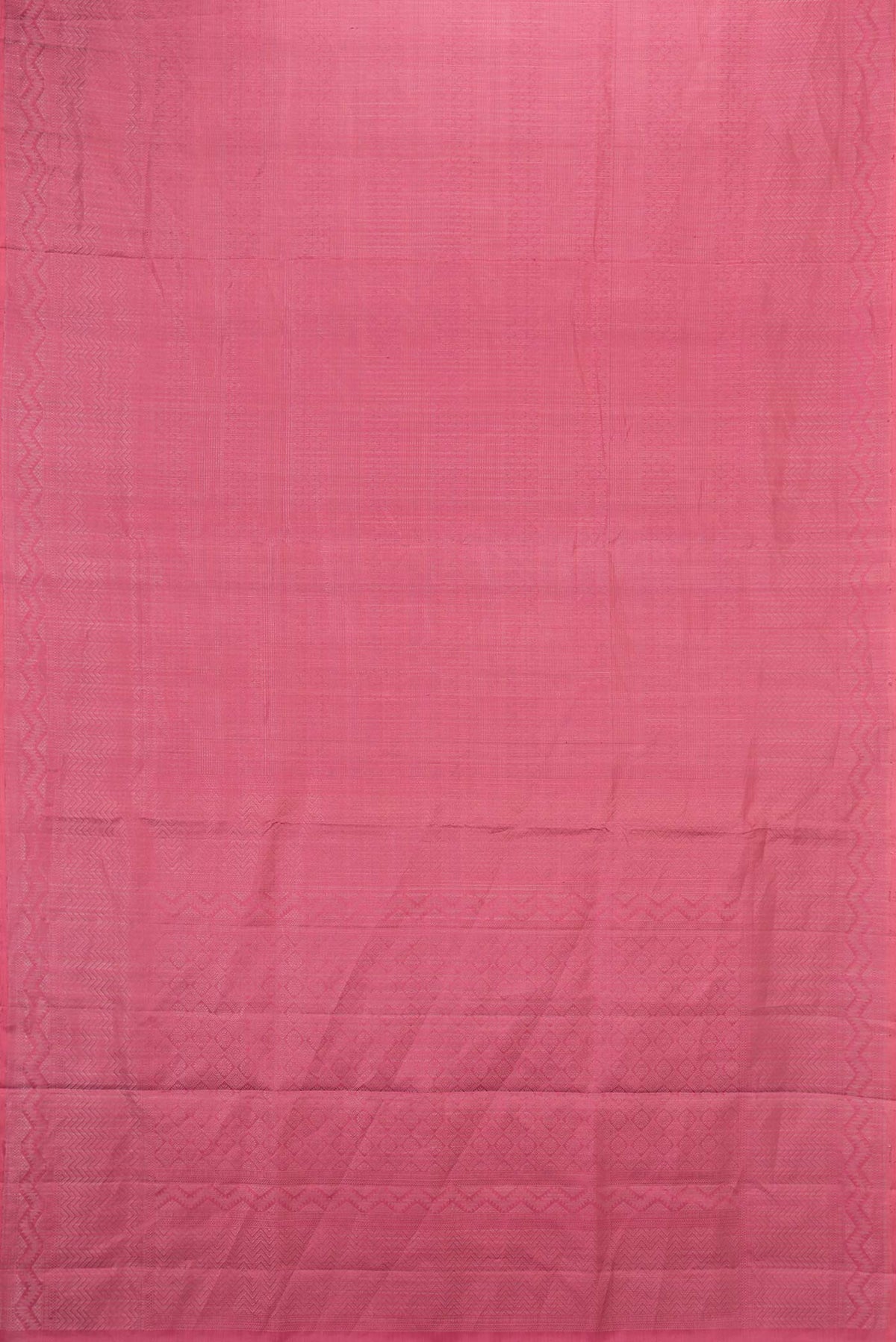 Flat view of Rani Pink Dual Tone Soft Silk Saree with Zari Brocade on the body and Zari Border