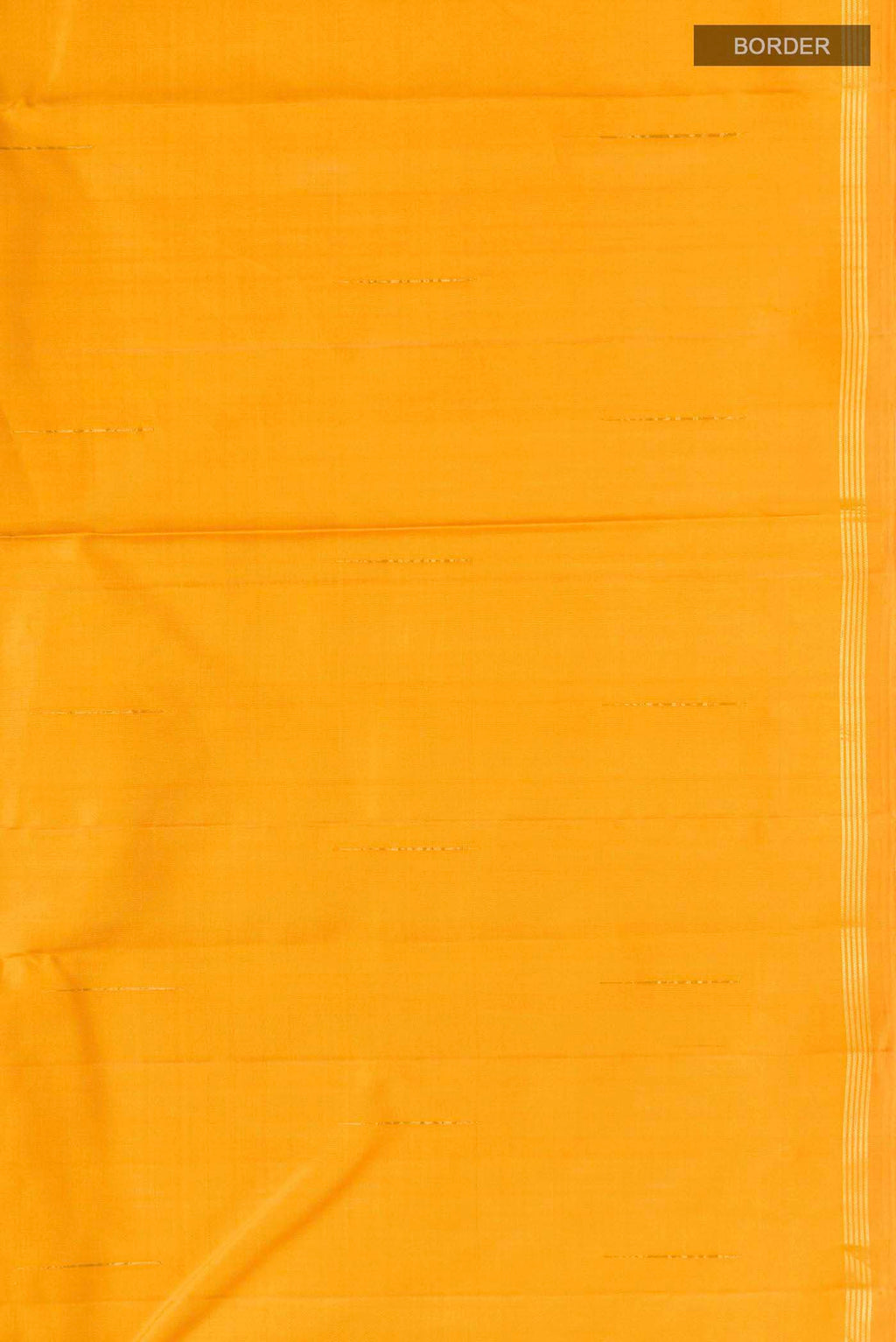 Border image of Yellow Kanchipuram Silk Saree with Zari Butta on the body and Zari Border