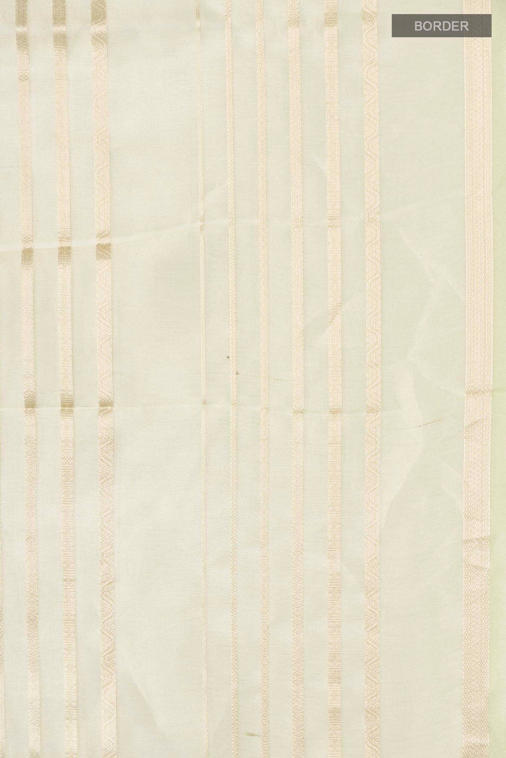 Border image of Beige Tissue Silk Saree with Stripes on the body and Zari Border