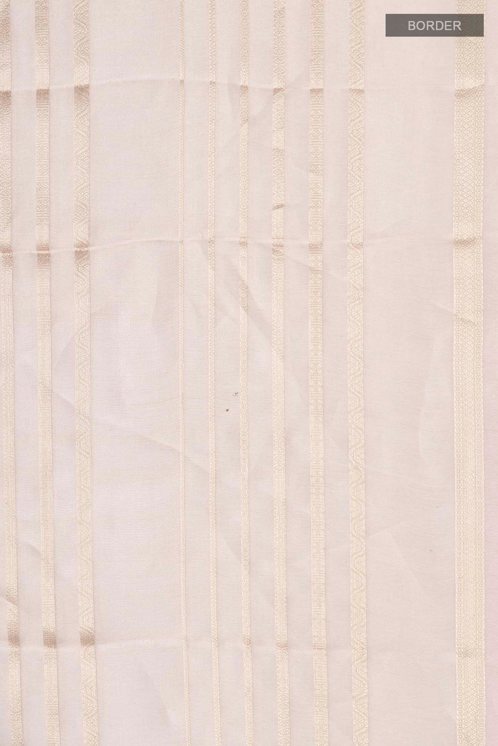 Border image of Pink Tissue Silk Saree with Stripes on the body and Zari Border