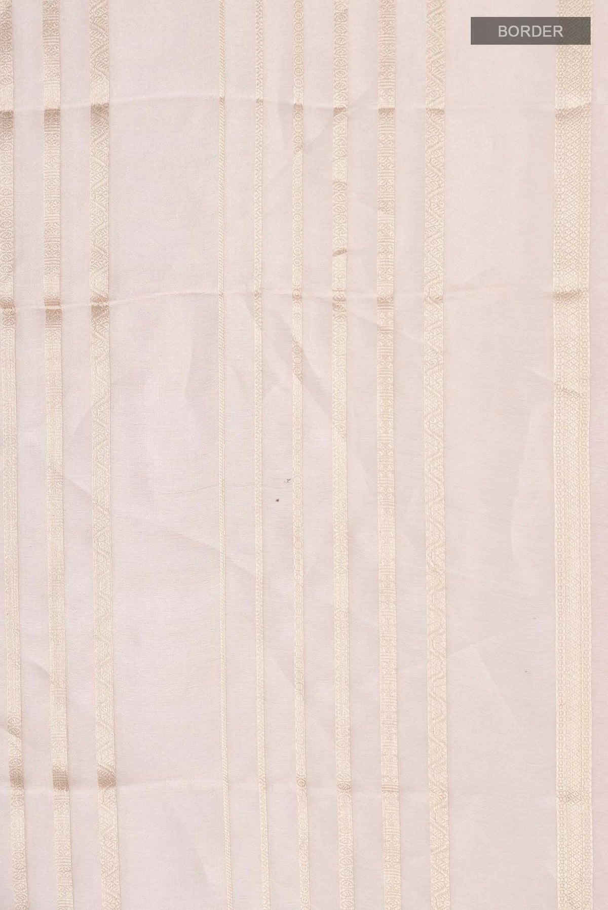 Border image of Pink Tissue Silk Saree with Stripes on the body and Zari Border