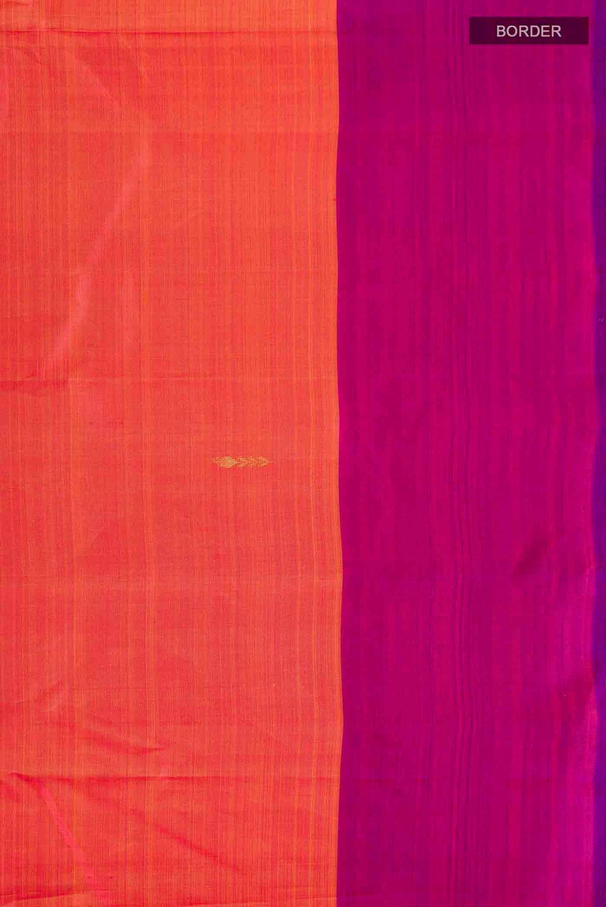 Border image of Orange Kanchipuram Silk Saree with Zari Butta on the body and Zari Border