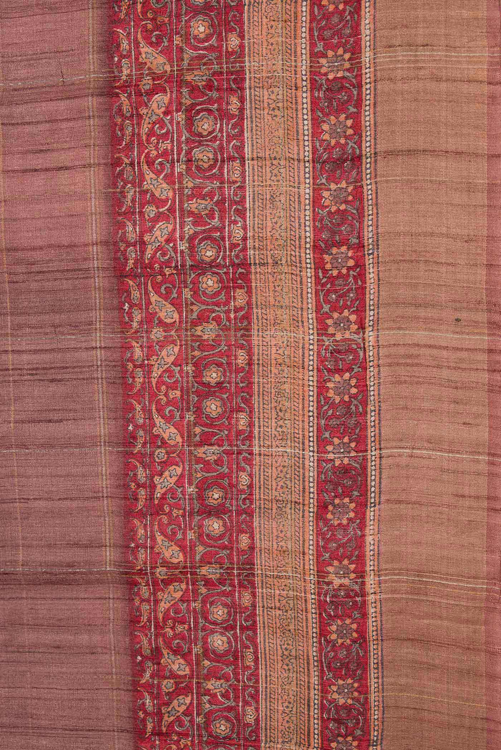 Border image of Bronze Dual Tone Tussar Silk Saree with Checked design on the body and Zari Border