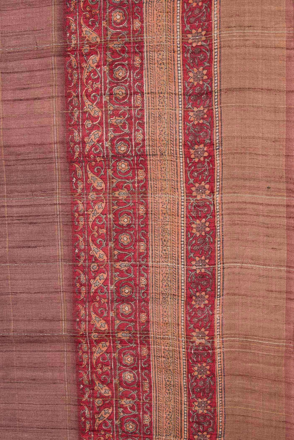 Border image of Bronze Dual Tone Tussar Silk Saree with Checked design on the body and Zari Border