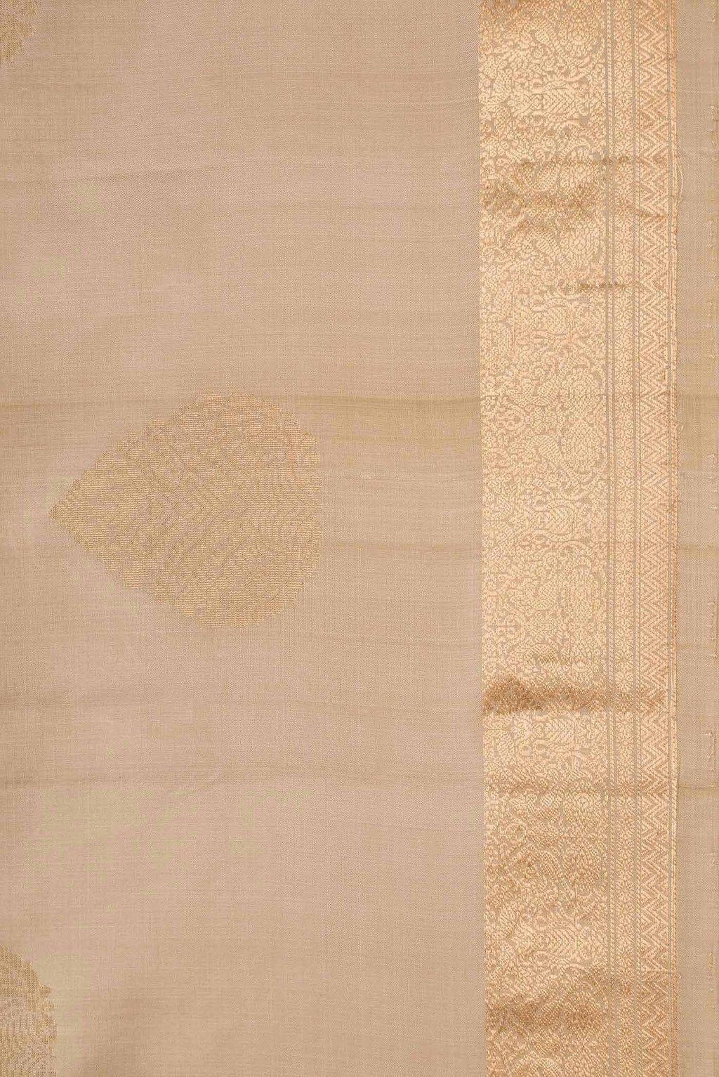 Border image of Beige Dual Tone Soft Silk Saree with Zari Butta on the body and Zari Border