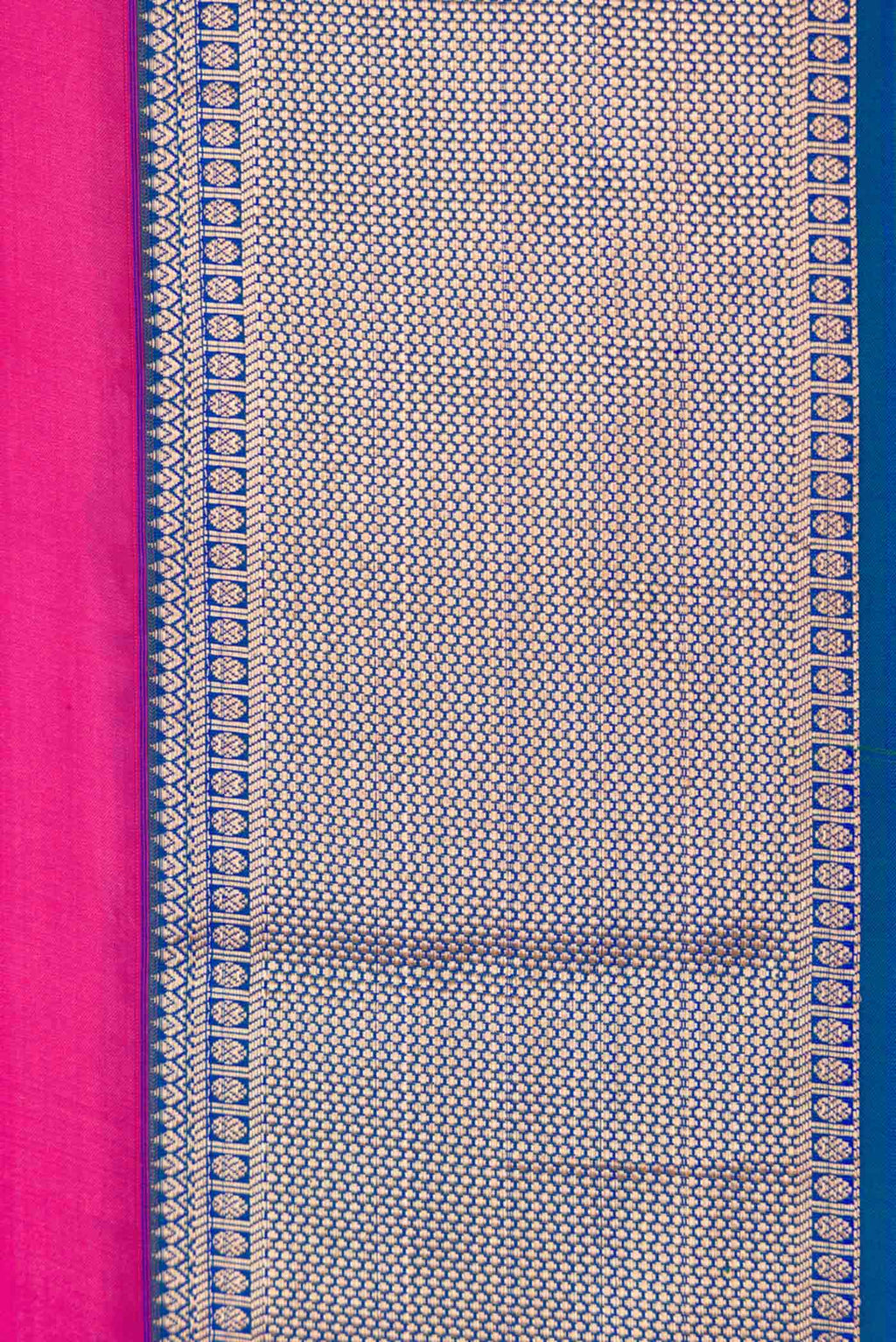 Border image of Pink Dual Tone Kanchipuram Silk Saree with Plain Body and Zari Border