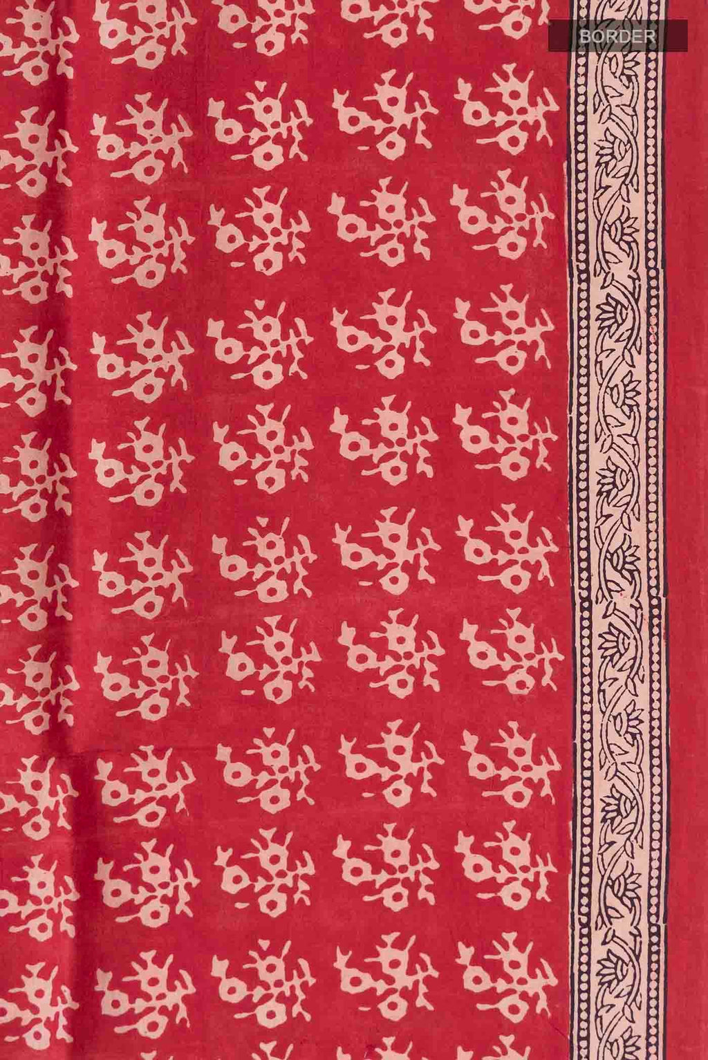 Border image of Rust Printed Silk Saree with Printed design on the body and Printed Border