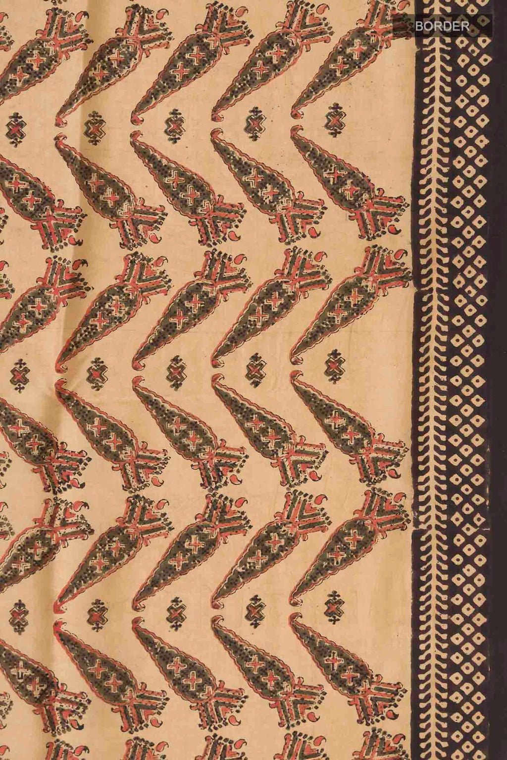 Border image of Beige Printed Silk Saree with Printed design on the body and Printed Border
