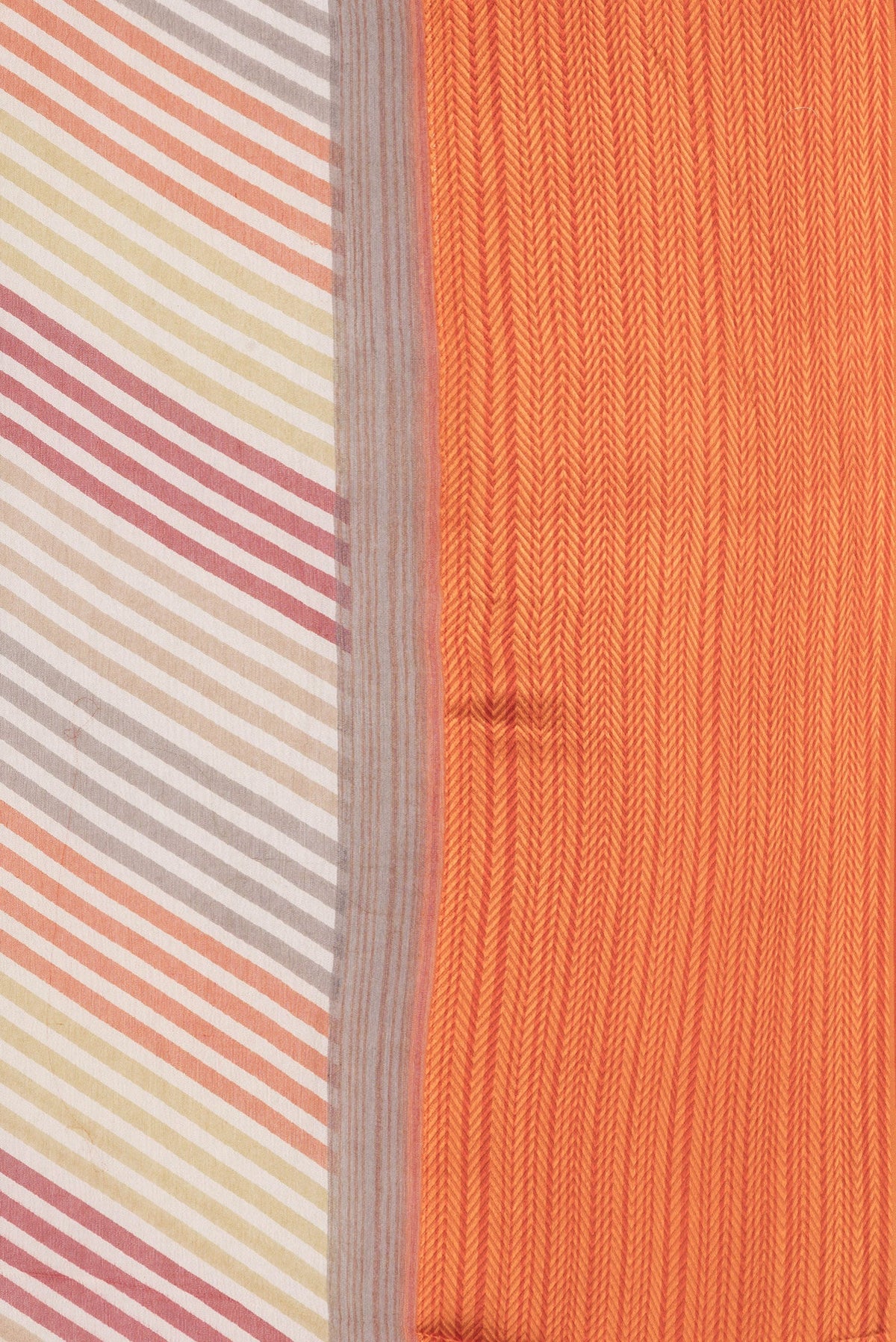 Border image of Sandal Dual Tone Mysore Chiffon Saree with Printed design on the body and Thread Border. 