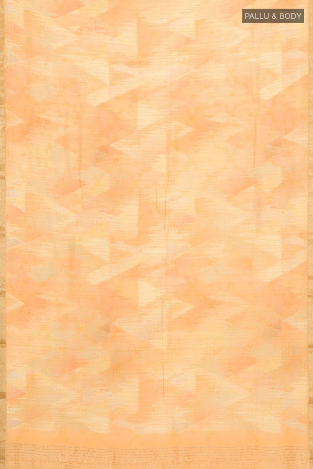 Flat view of Yellow Mysore Chiffon Saree with Embroidery on the body and Zari Border