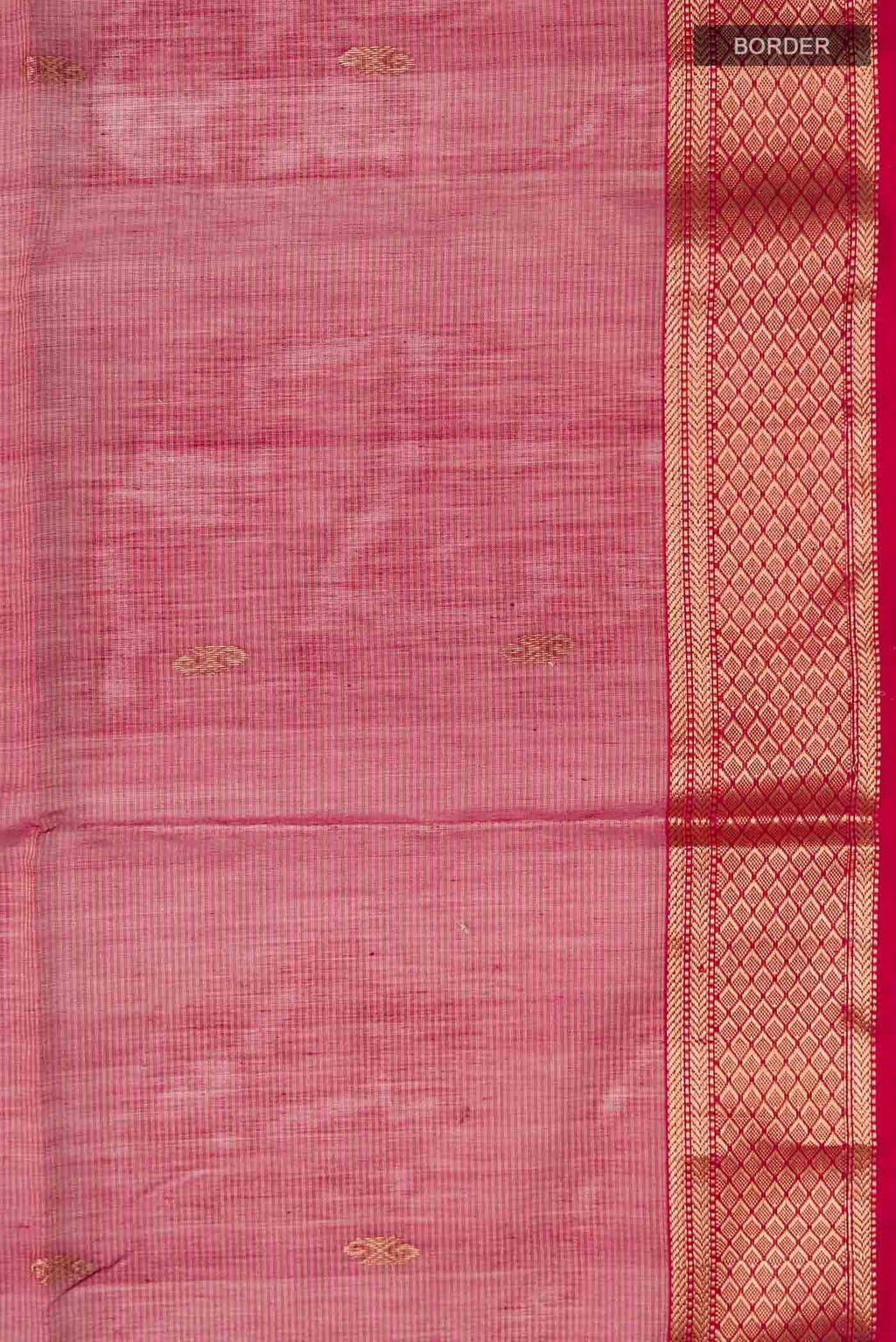 Border image of Maroon Maheshwari Silk Saree with Zari Butta on the body and Zari Border