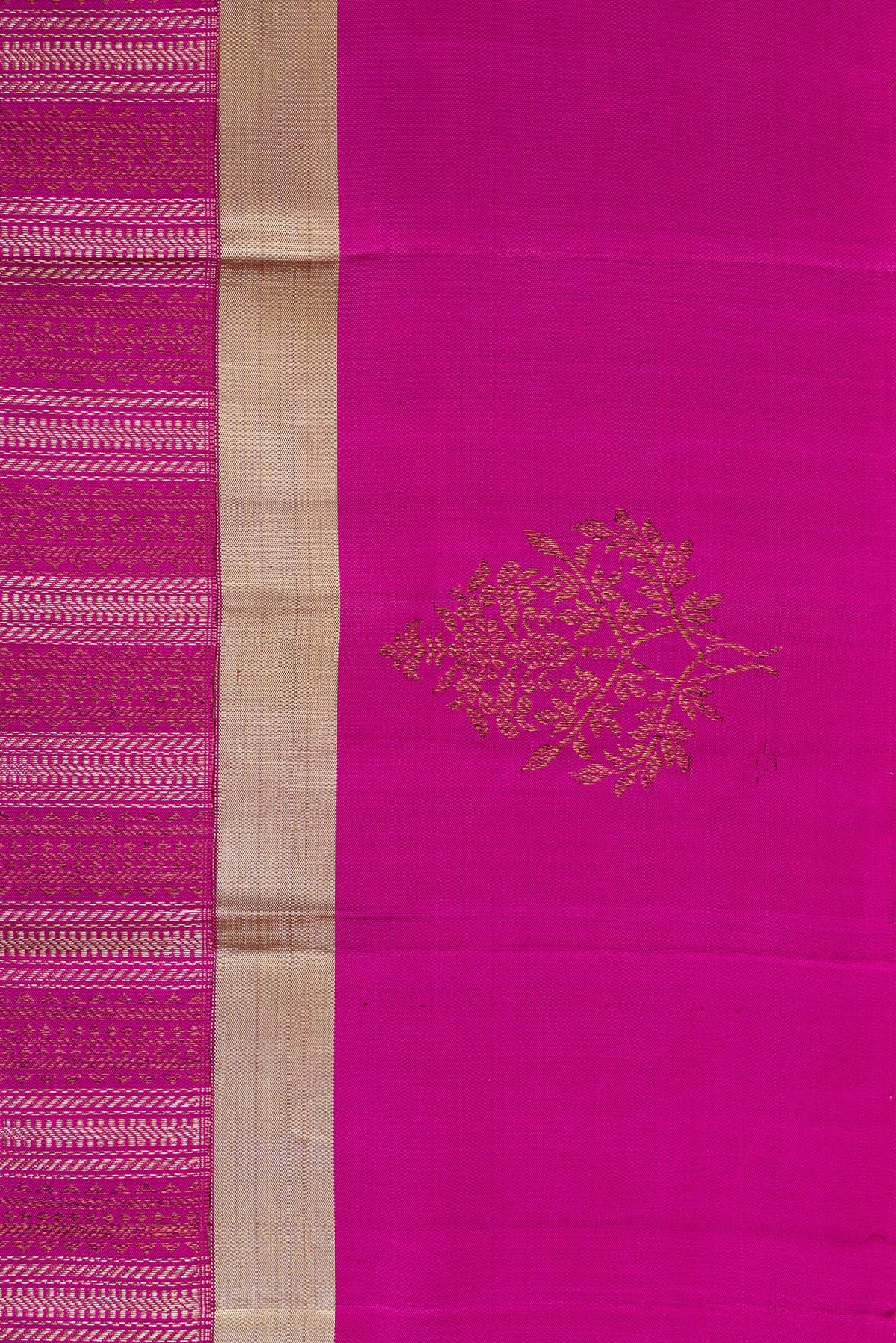 Border image of Magenta Dual Tone Kanjivaram Silk Saree with Zari Brocade on the body and Fancy Border. 