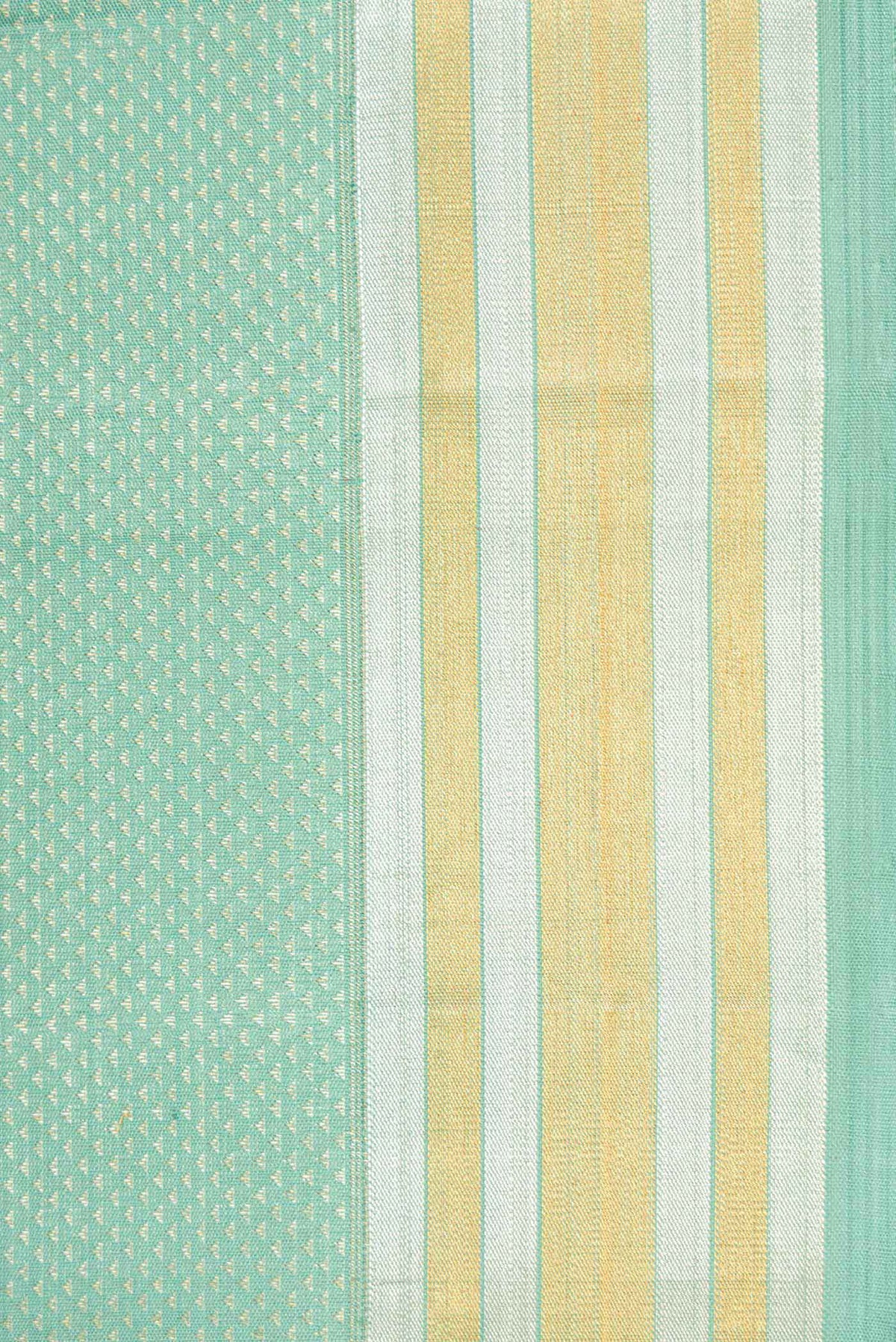 Border image of Light Blue Kanchipuram Silk Saree with Zari Brocade on the body and Zari Border