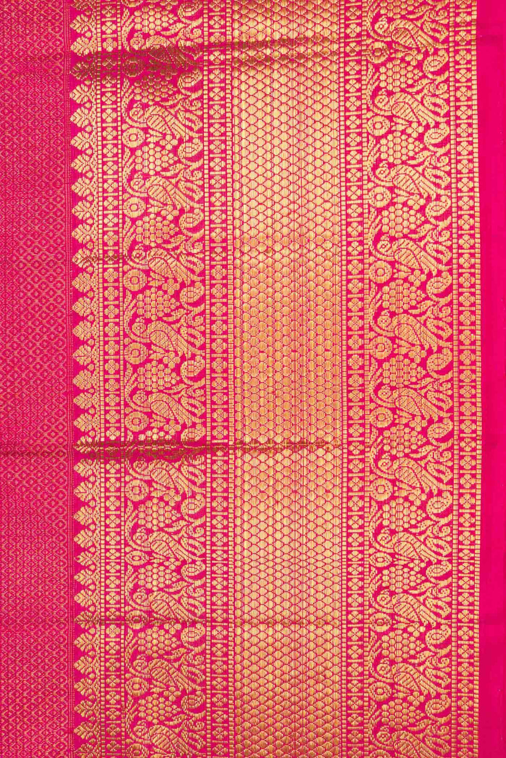 Border image of Pink Dual Tone Kanchipuram Silk Saree with Zari Brocade on the body and Zari Border