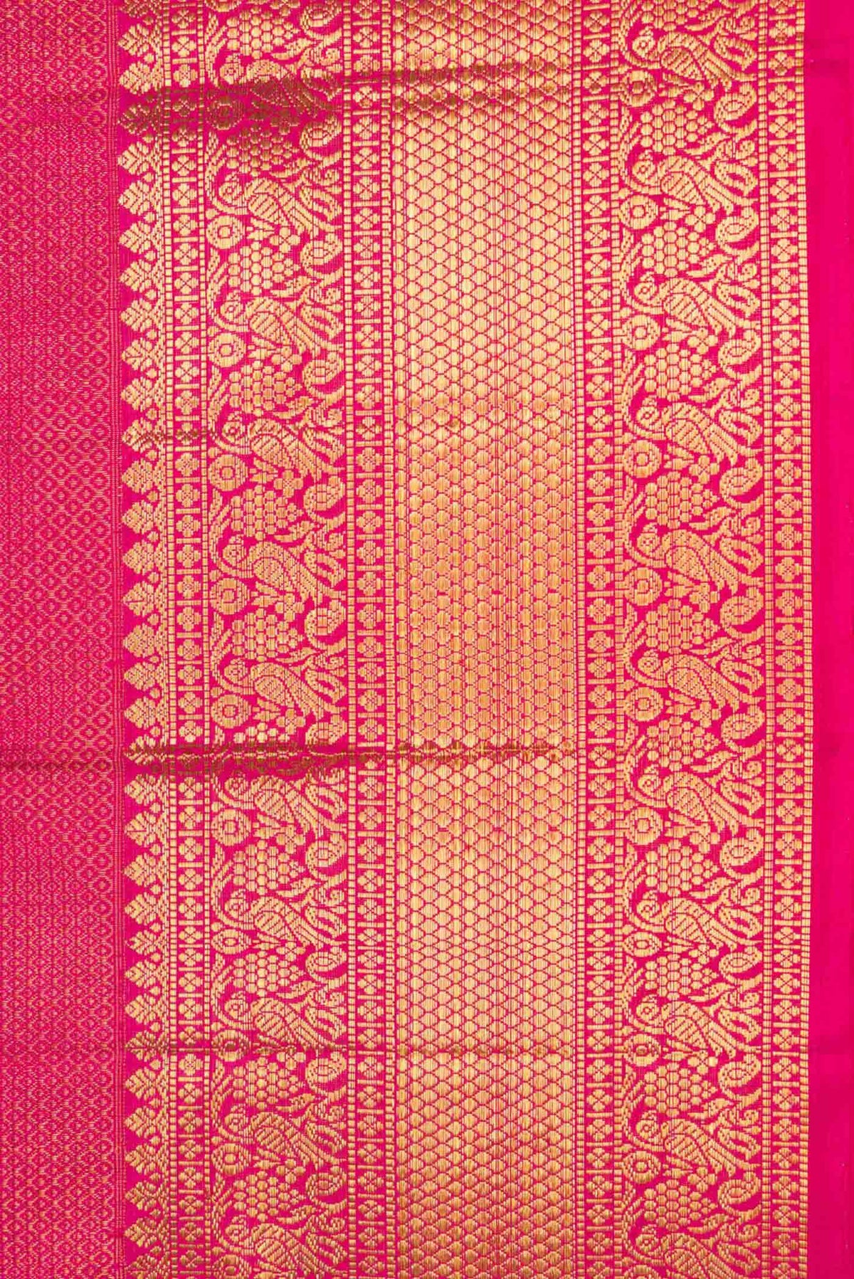 Border image of Pink Dual Tone Kanchipuram Silk Saree with Zari Brocade on the body and Zari Border