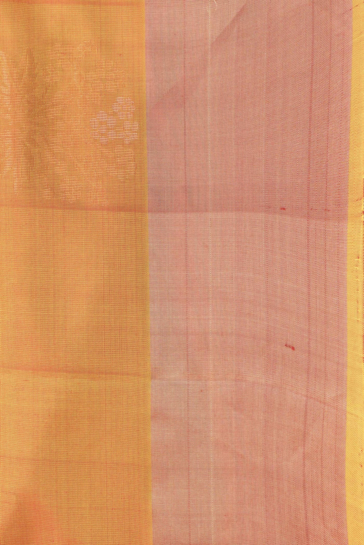 Border image of Mustard Dual Tone Soft Silk Saree with Zari Butta on the body and Zari Border. 