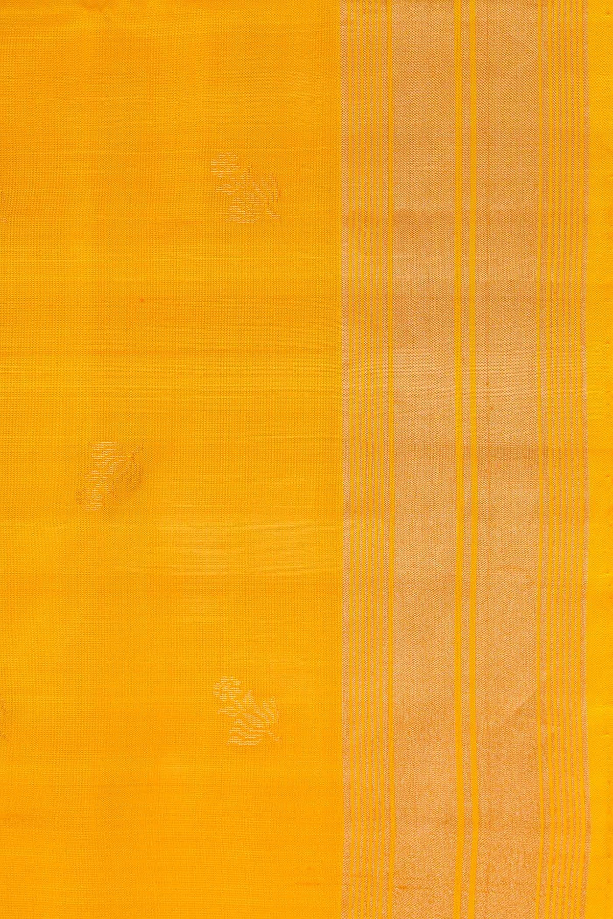 Border image of Mustard Dual Tone Soft Silk Saree with Zari Butta on the body and Zari Border