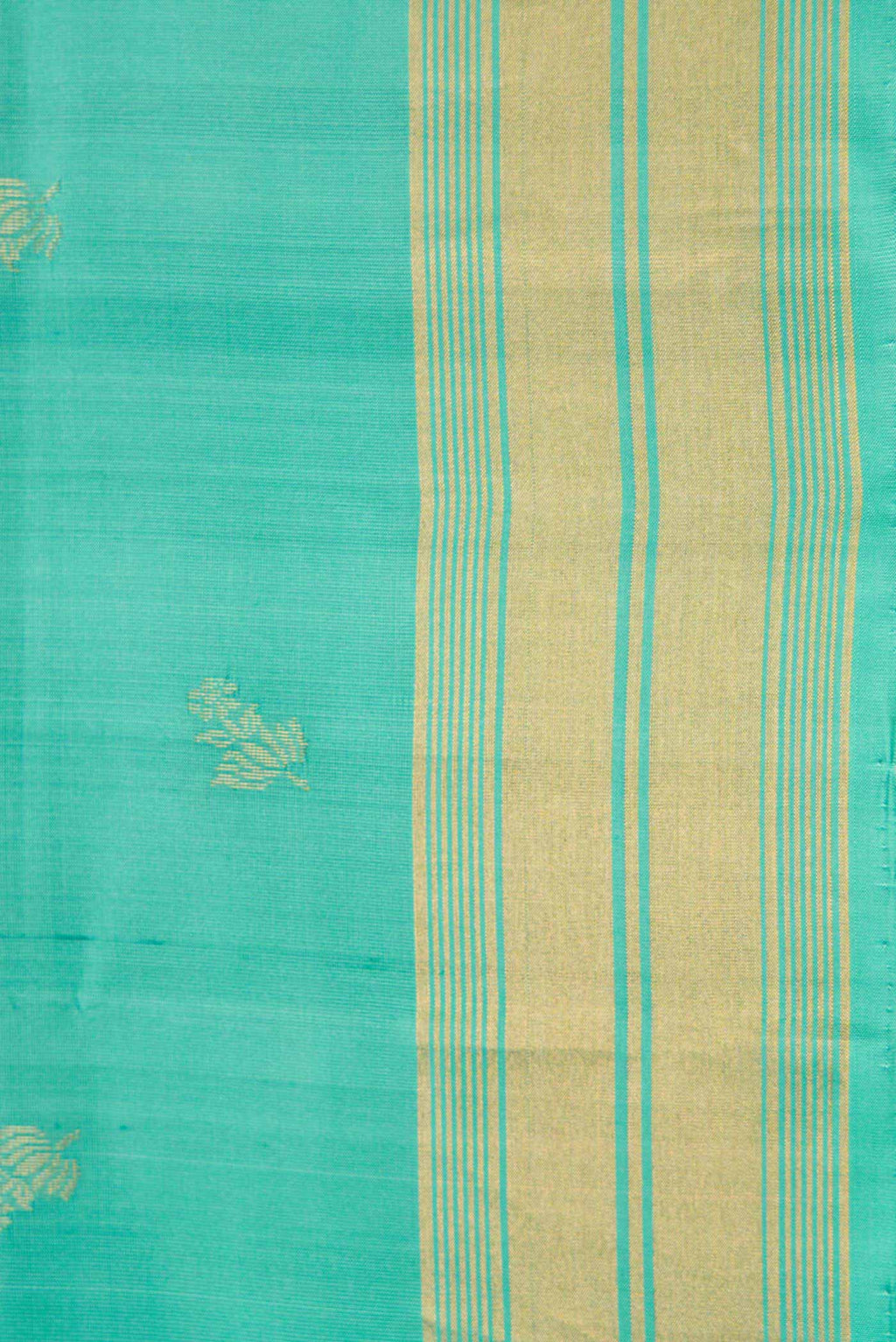 Border image of Green Dual Tone Soft Silk Saree with Zari Butta on the body and Zari Border