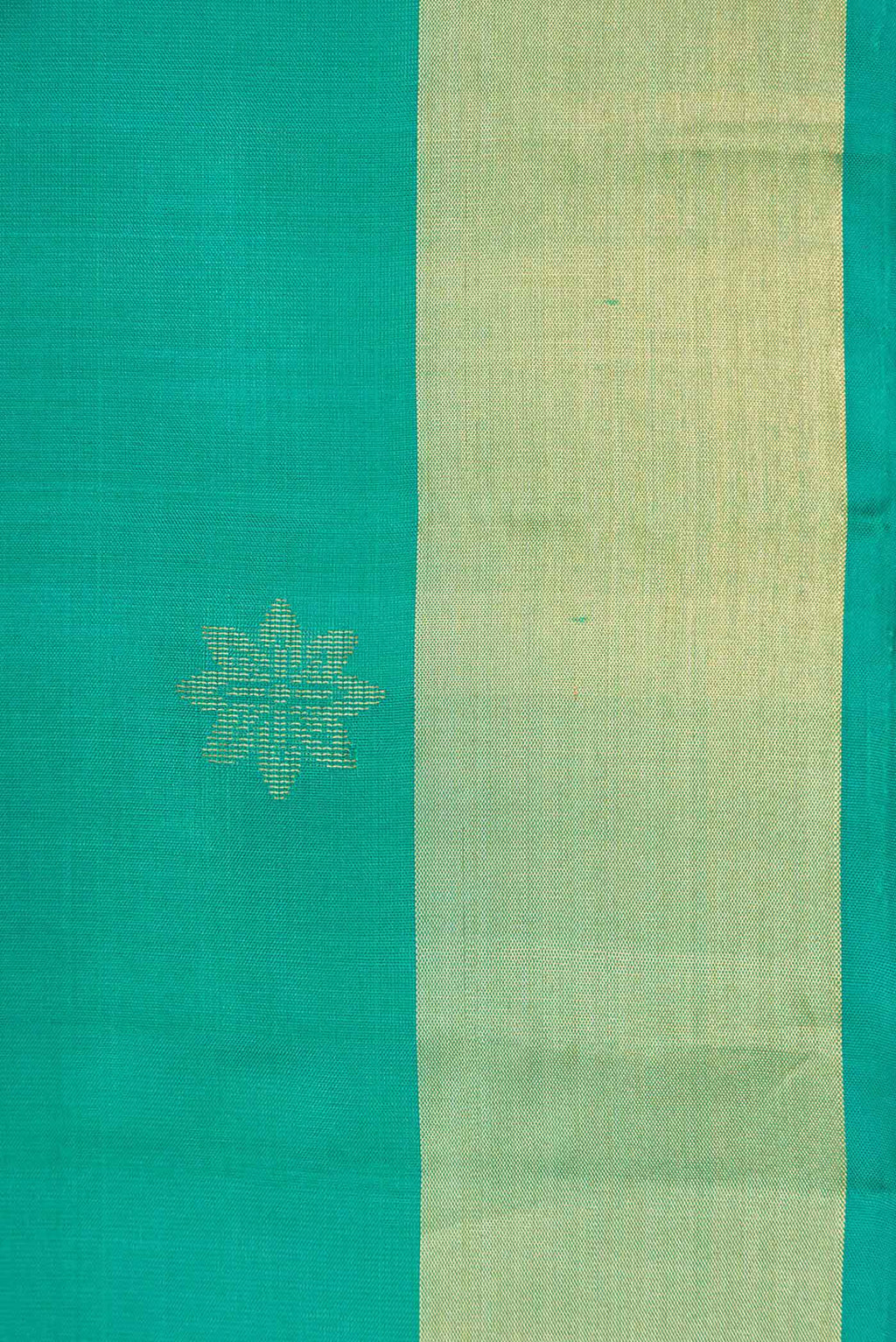 Border image of Green Dual Tone Soft Silk Saree with Zari Butta on the body and Zari Border