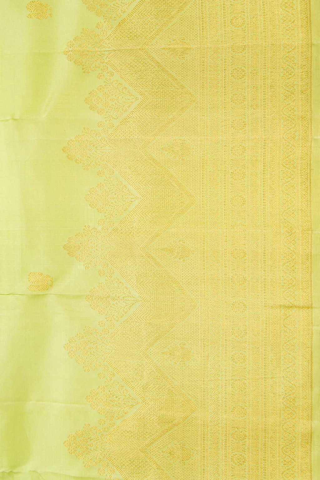 Border image of Green Dual Tone Kanchipuram Silk Saree with Zari Butta on the body and Zari Border
