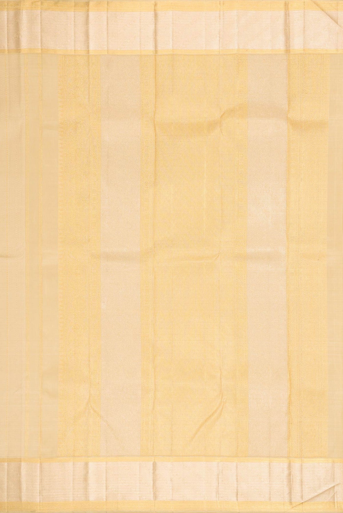 Close up image of the pallu of Sandal Dual Tone Kanjivaram Silk Saree with Jacquard With Zari Butta on the body and Zari Border. 
