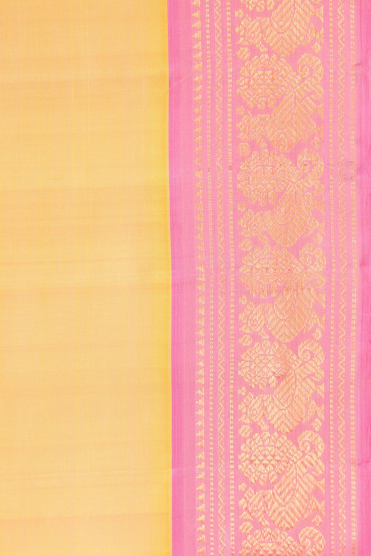 Border image of Sandal Dual Tone Kanjivaram Silk Saree with Plain Body and Zari Border. 