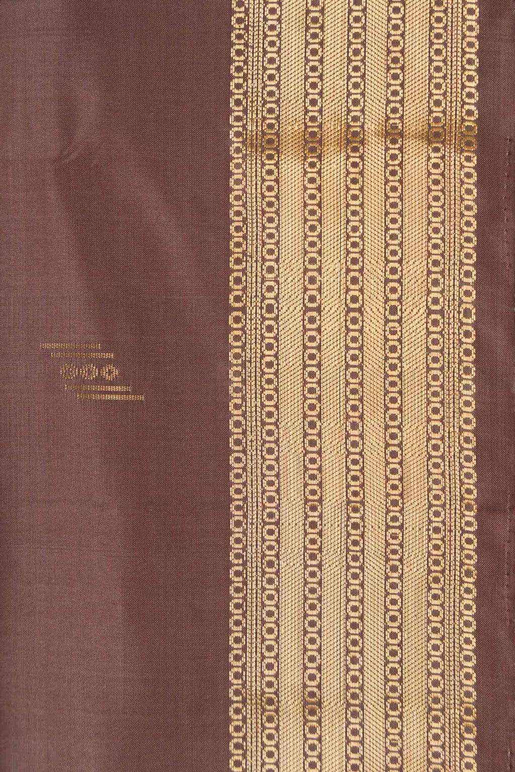 Border image of Brown Dual Tone Soft Silk Saree with Zari Butta on the body and Zari Border