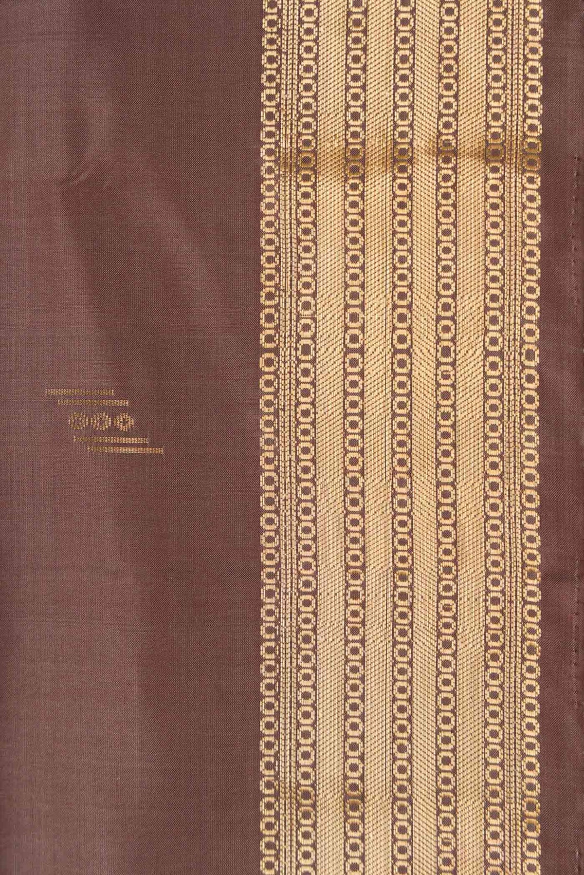 Border image of Brown Dual Tone Soft Silk Saree with Zari Butta on the body and Zari Border