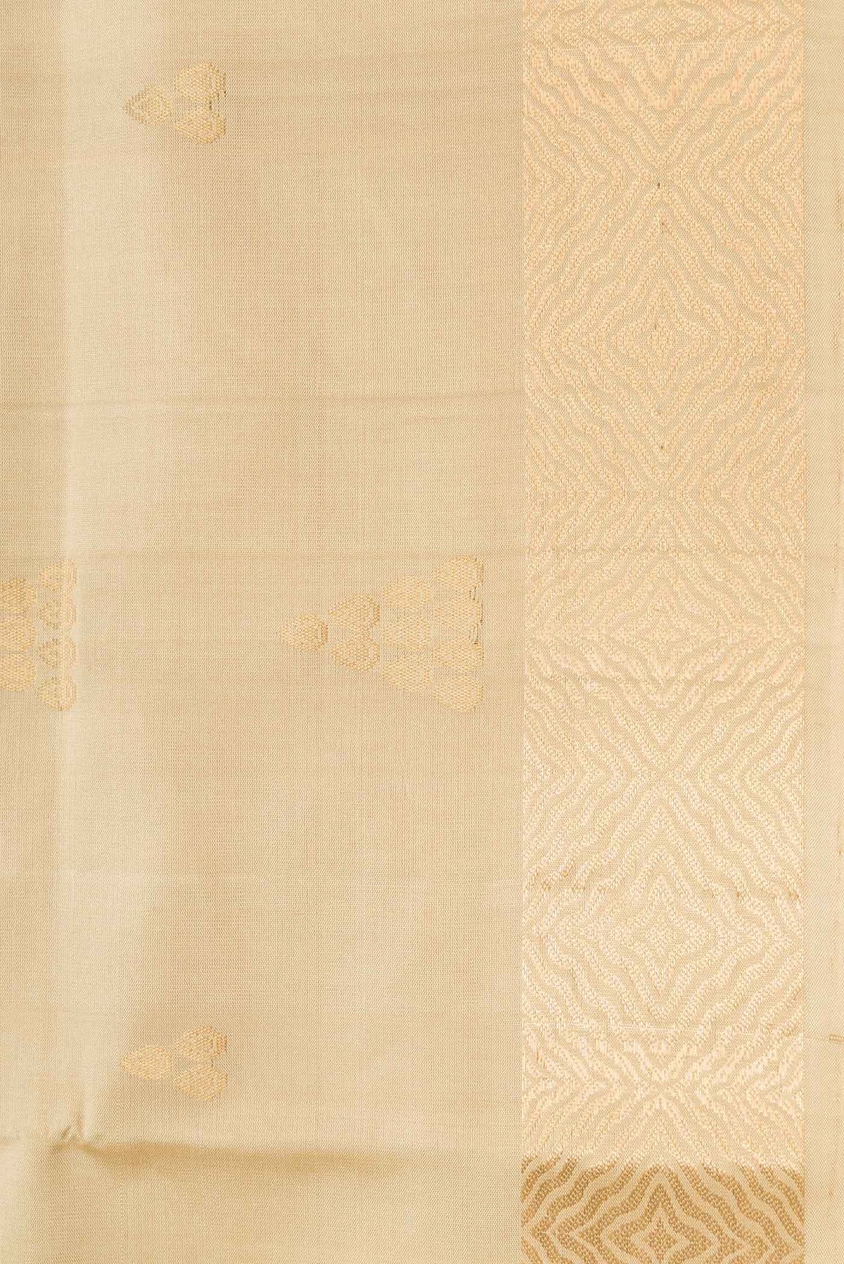 Border image of Dark Beige Dual Tone Soft Silk Saree with Zari Butta on the body and Zari Border