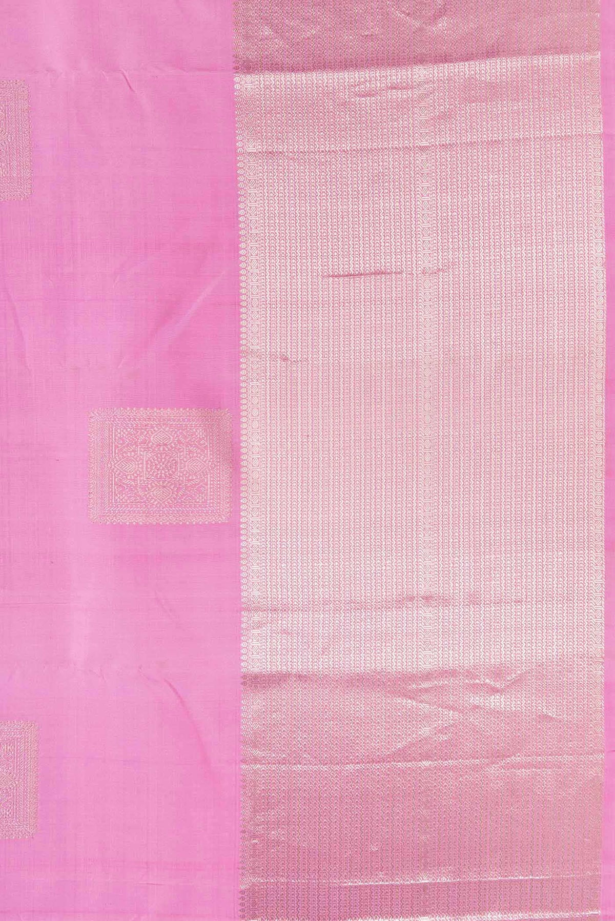 Border image of Pink Dual Tone Kanjivaram Silk Saree with Zari Butta on the body and Fancy Border. 