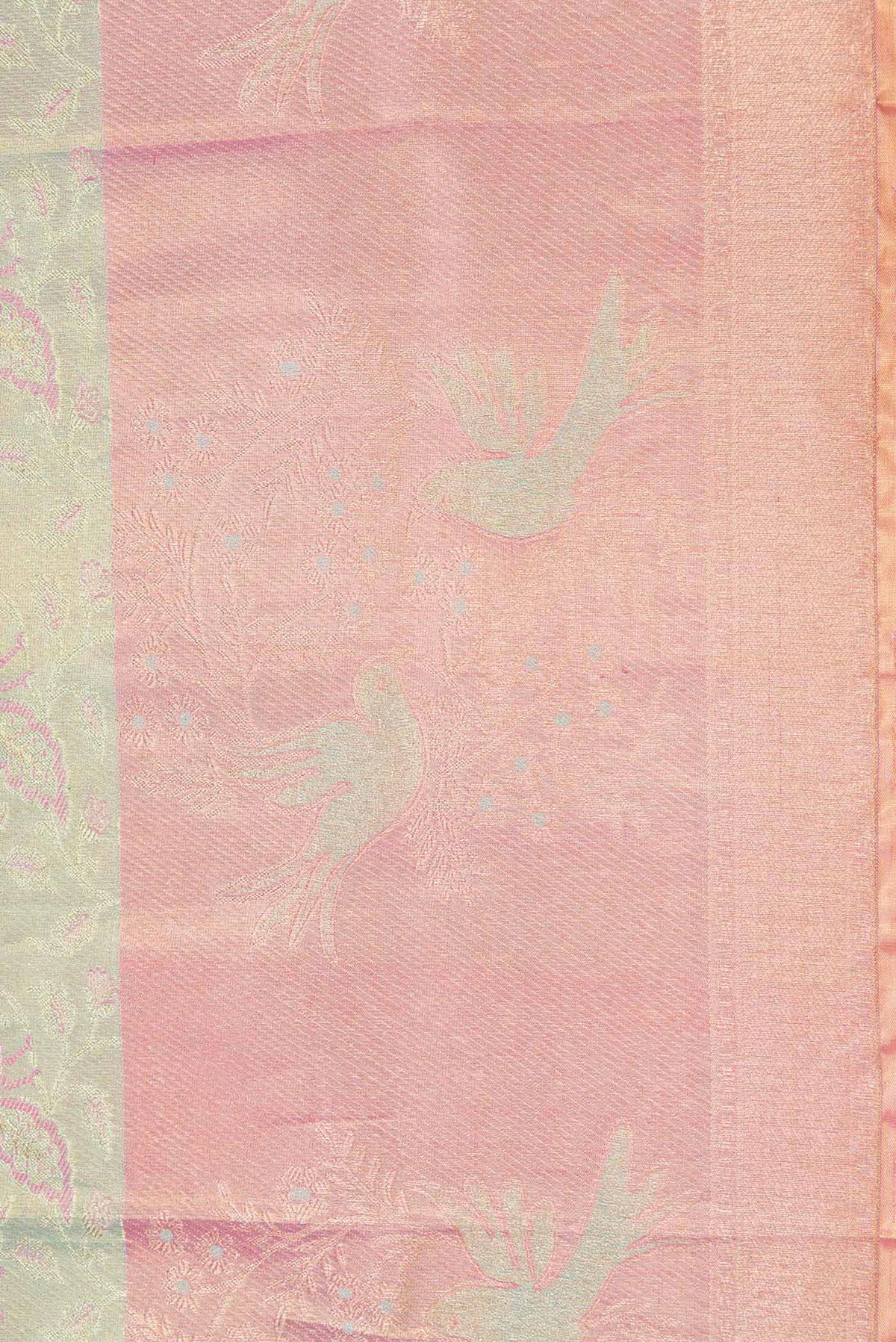 Border image of Pista Green Dual Tone Kanchipuram Tissue Silk Saree with Zari Brocade on the body and Zari Border
