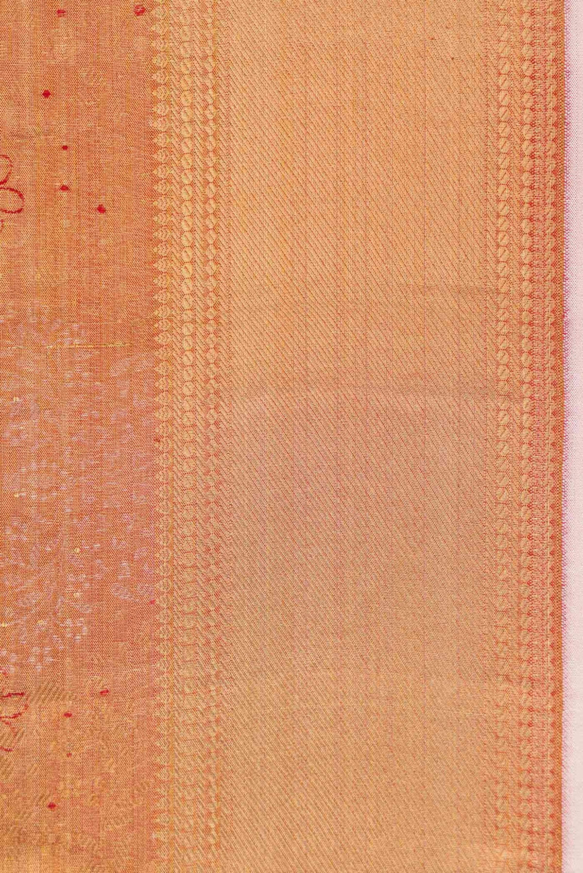 Border image of Gold Dual Tone Kanchipuram Silk Saree with Zari Brocade on the body and Zari And Thread Border