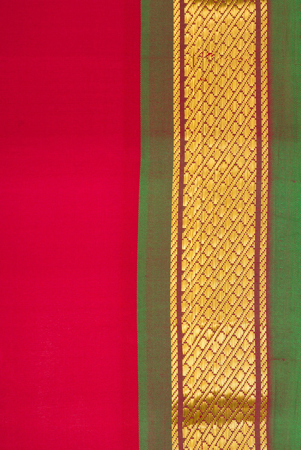 Border image of Maroon Dual Tone Kanchipuram Silk Saree with Plain Body and Zari Border. 