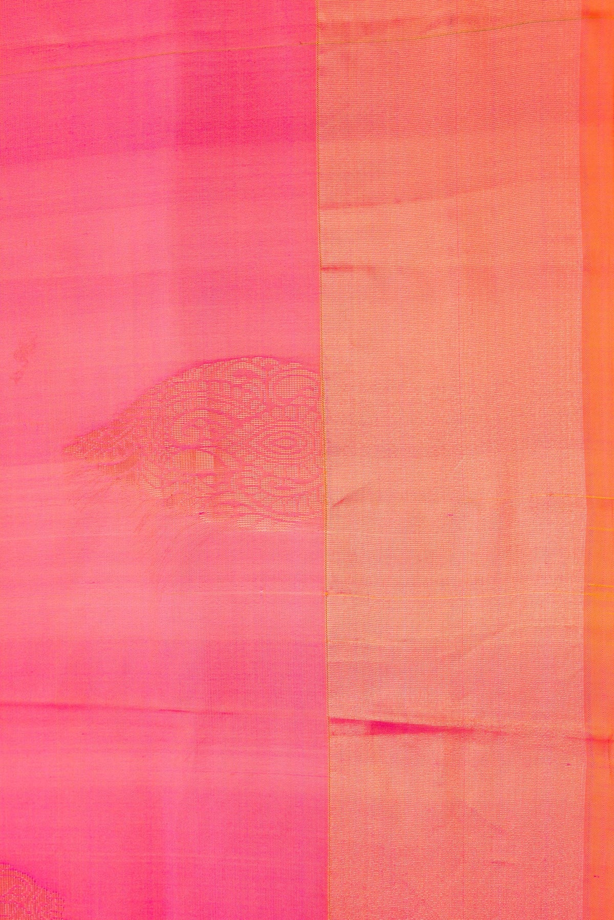 Border image of Pink Dual Tone Soft Silk Saree with Zari Butta on the body and Zari Border. 