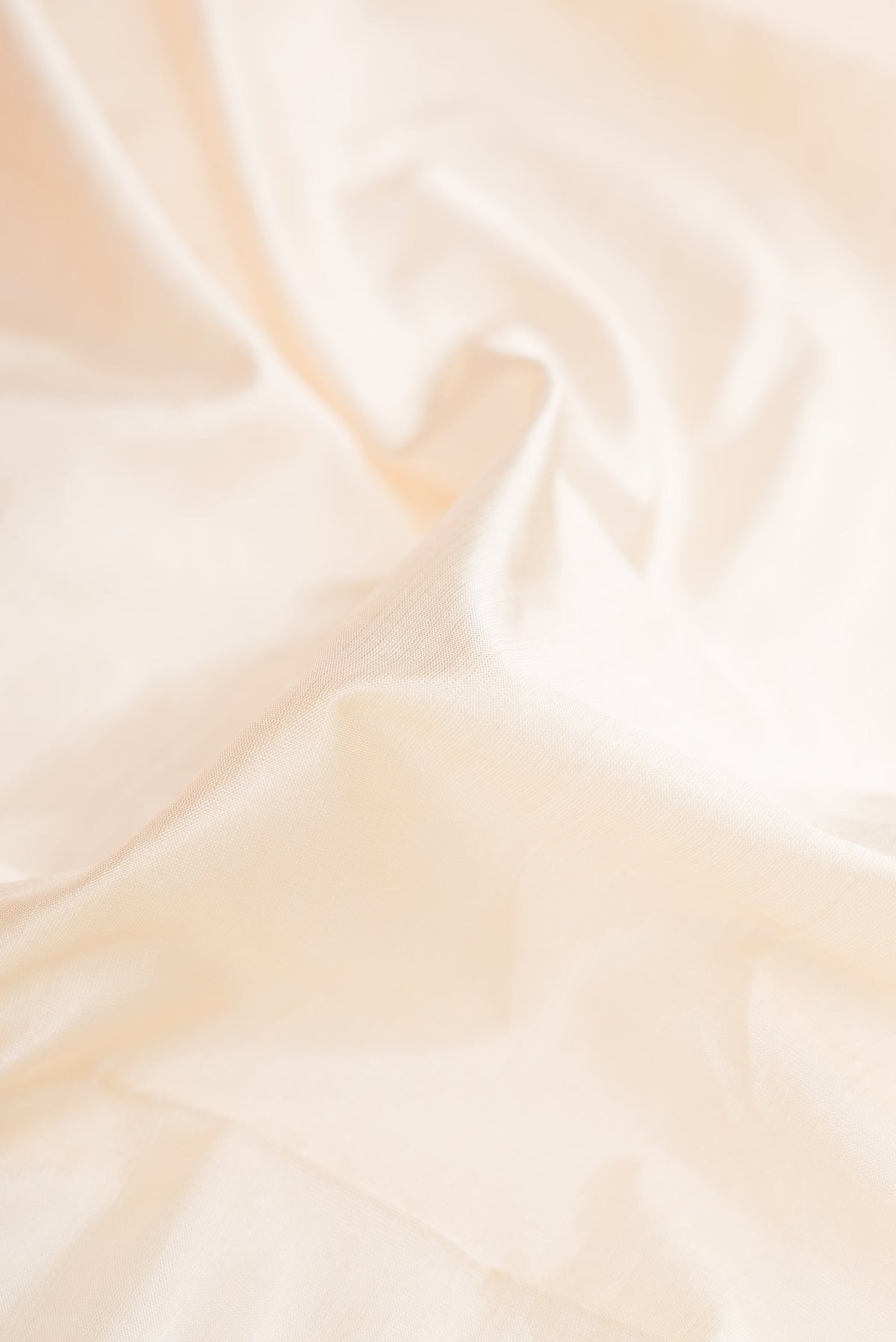 Close up of Sandal Dual Tone Kanjivaram Silk Nine Yards Saree with Plain Body and Zari Border.  displaying folds