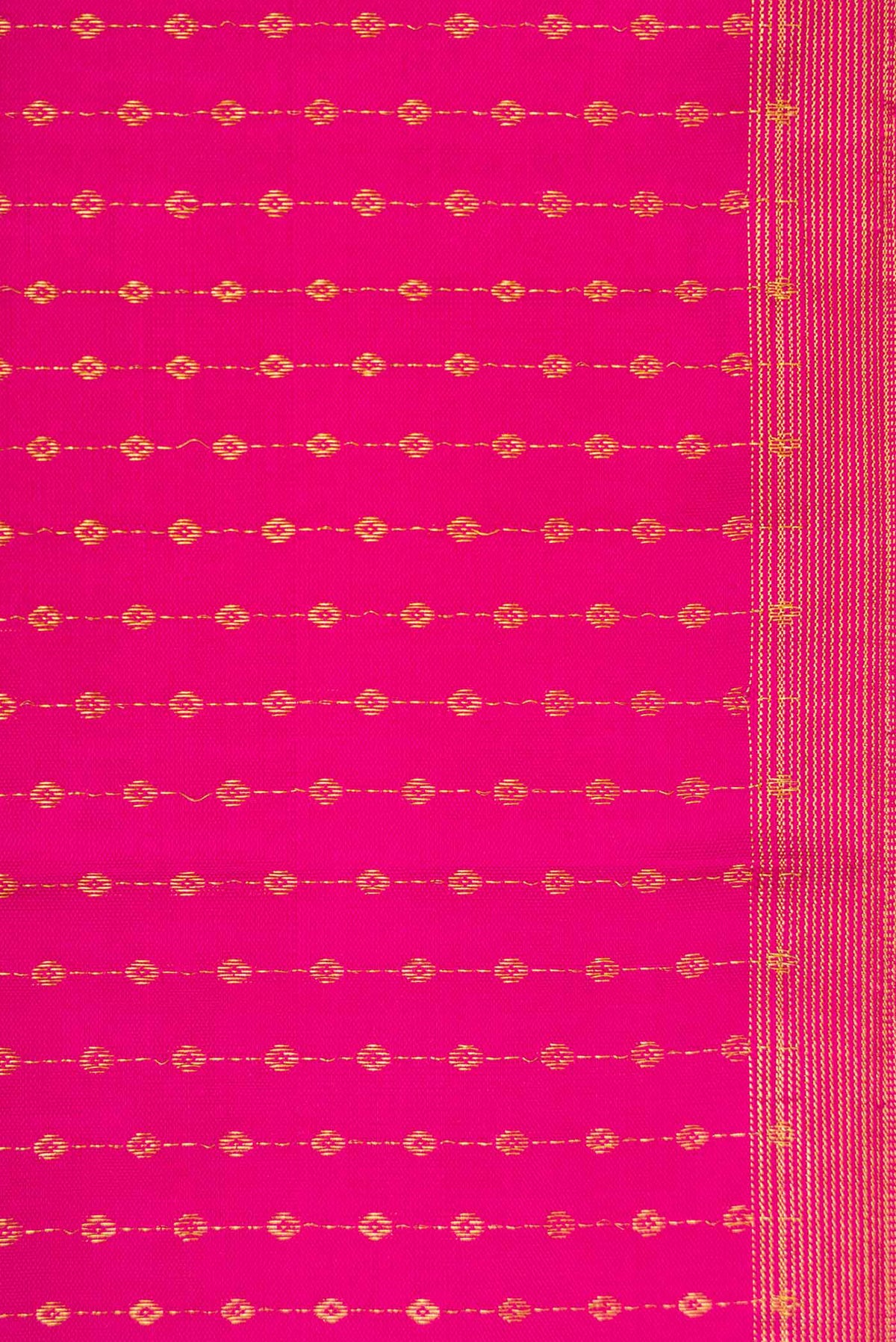 Border image of Pink Dual Tone Kanchipuram Silk Saree with Stripes on the body and Zari Border. 