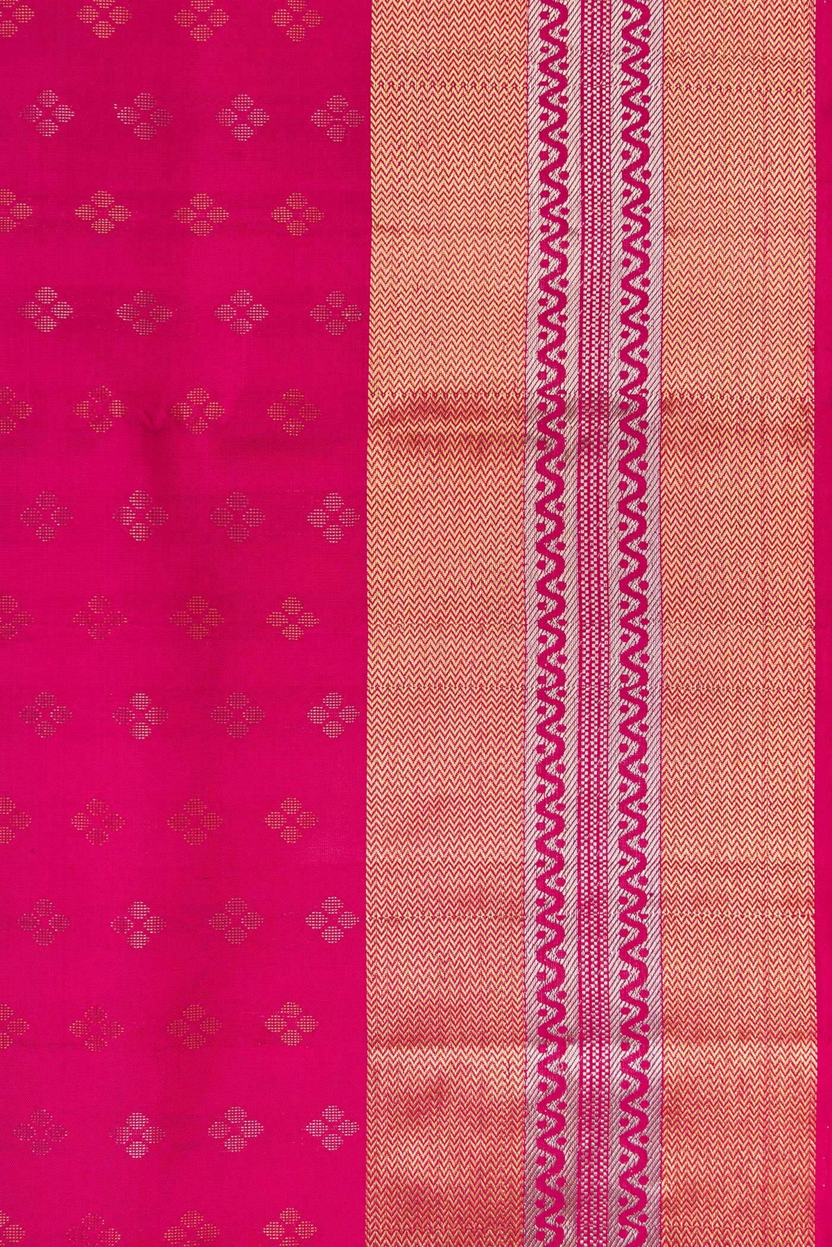 Border image of Dark Pink Dual Tone Soft Silk Saree with Zari Butta on the body and Zari Border. 