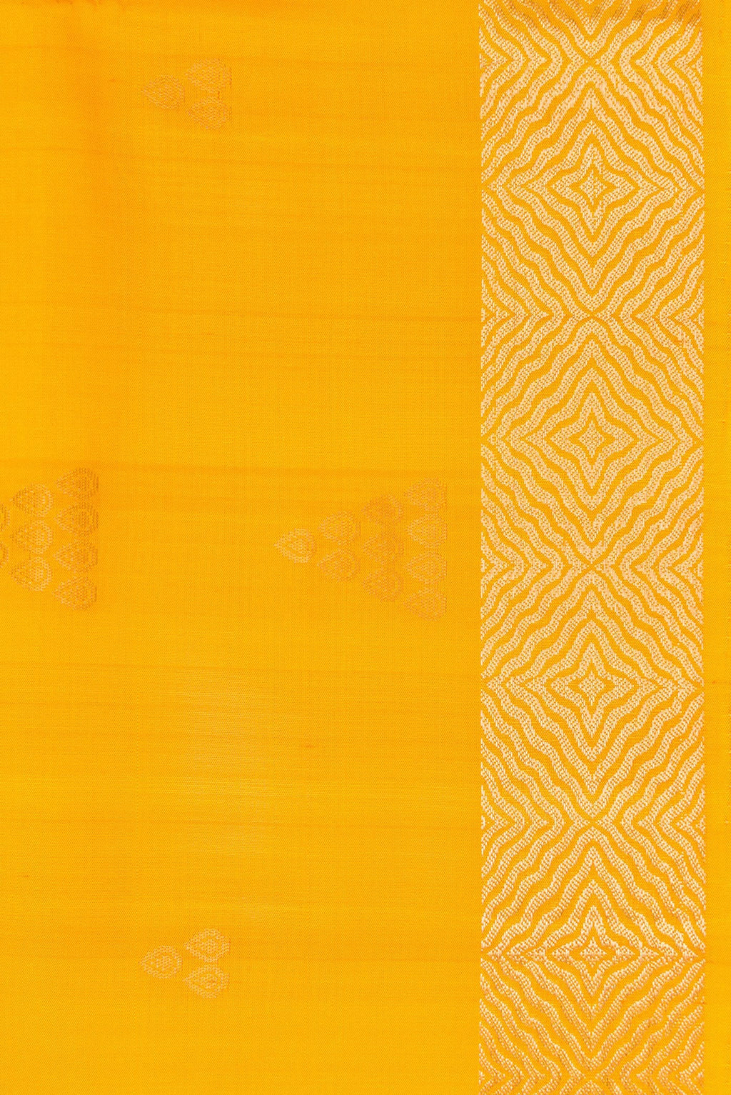 Border image of Yellow Dual Tone Soft Silk Saree with Zari Butta on the body and Zari Border. 