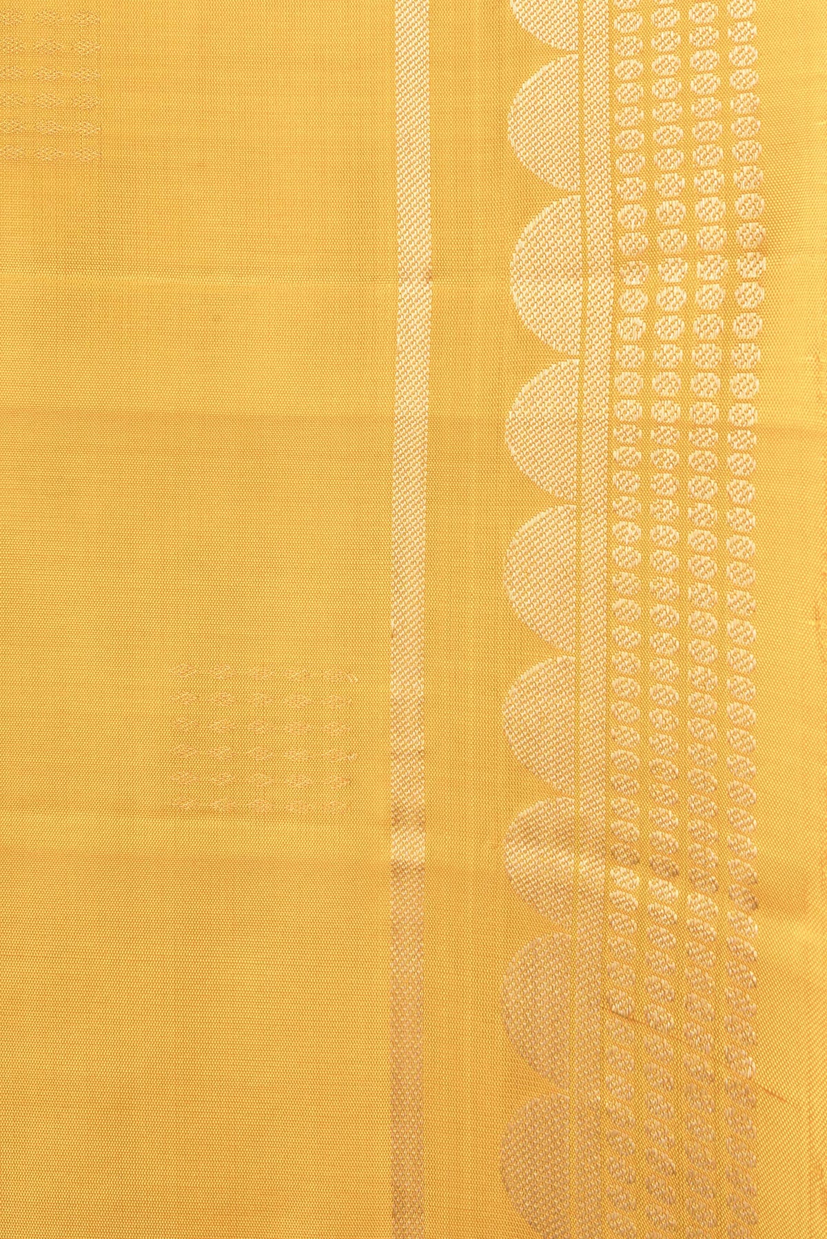 Border image of Yellow Dual Tone Soft Silk Saree with Zari Butta on the body and Zari Border. 